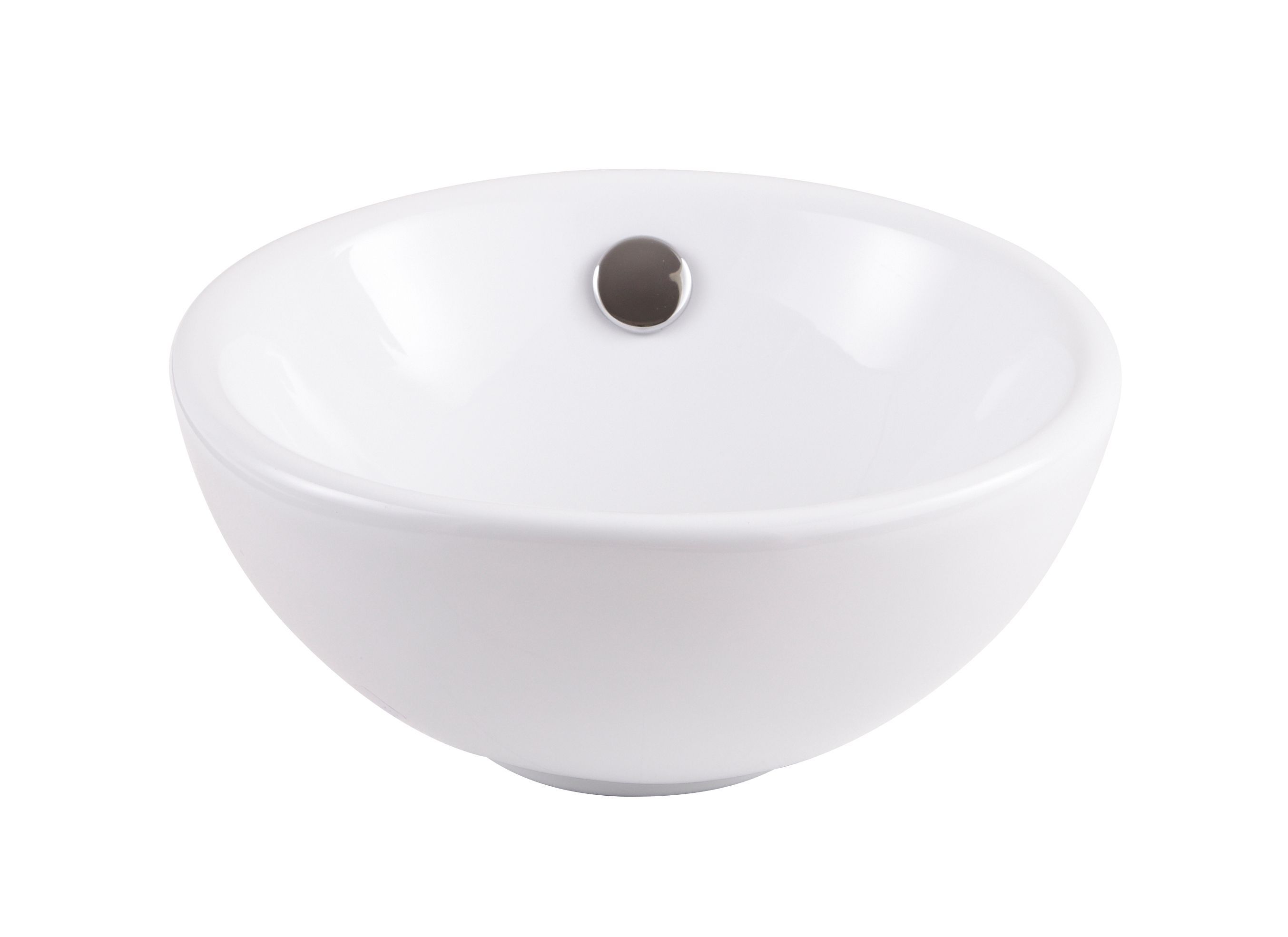 GoodHome Blanca Gloss White Round Counter top Basin (W)31cm