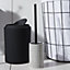 GoodHome Blenny White & black Polymer resin & stainless steel Toilet brush & holder