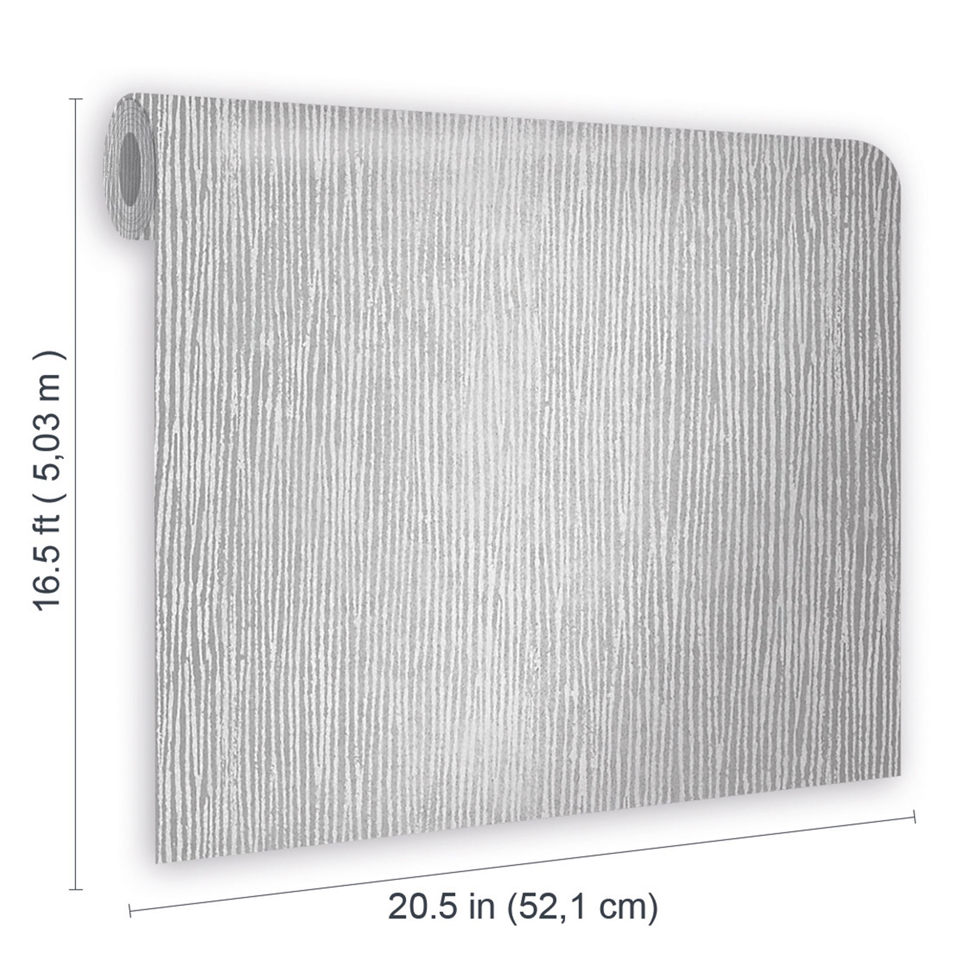GoodHome Bloxholm Grey Silver effect Striped Textured Wallpaper
