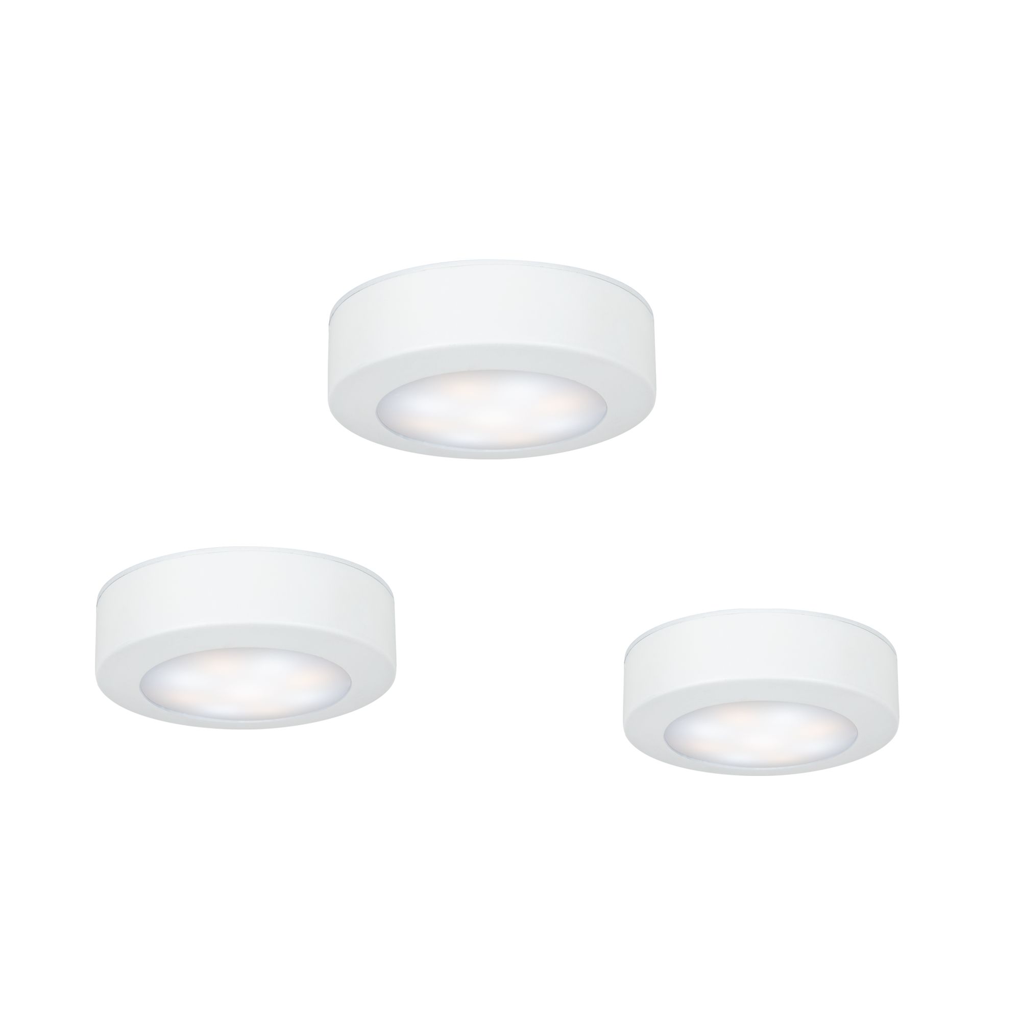 GoodHome BLY White Battery-powered LED Under cabinet light IP20 (L)80mm (W)25mm, Pack of 3