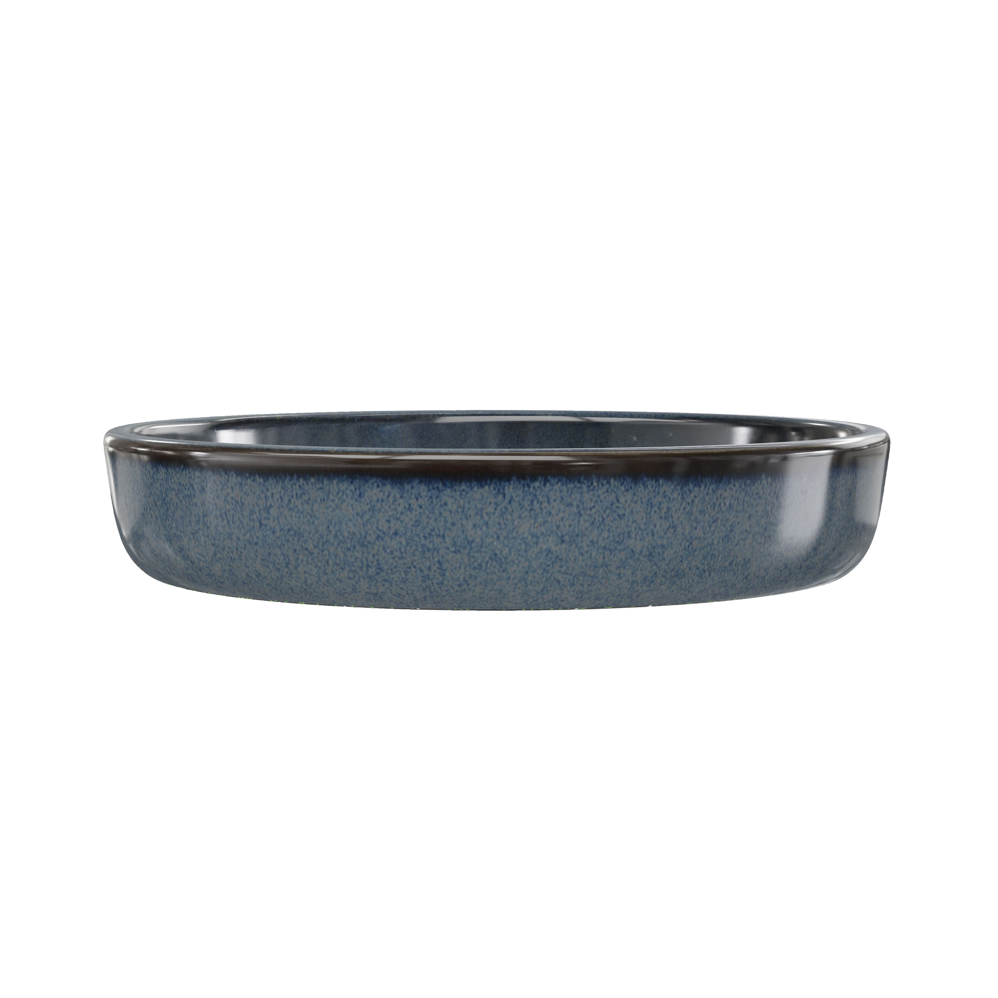 GoodHome Boann Gloss Blue Reactive glaze effect Ceramic Soap dish