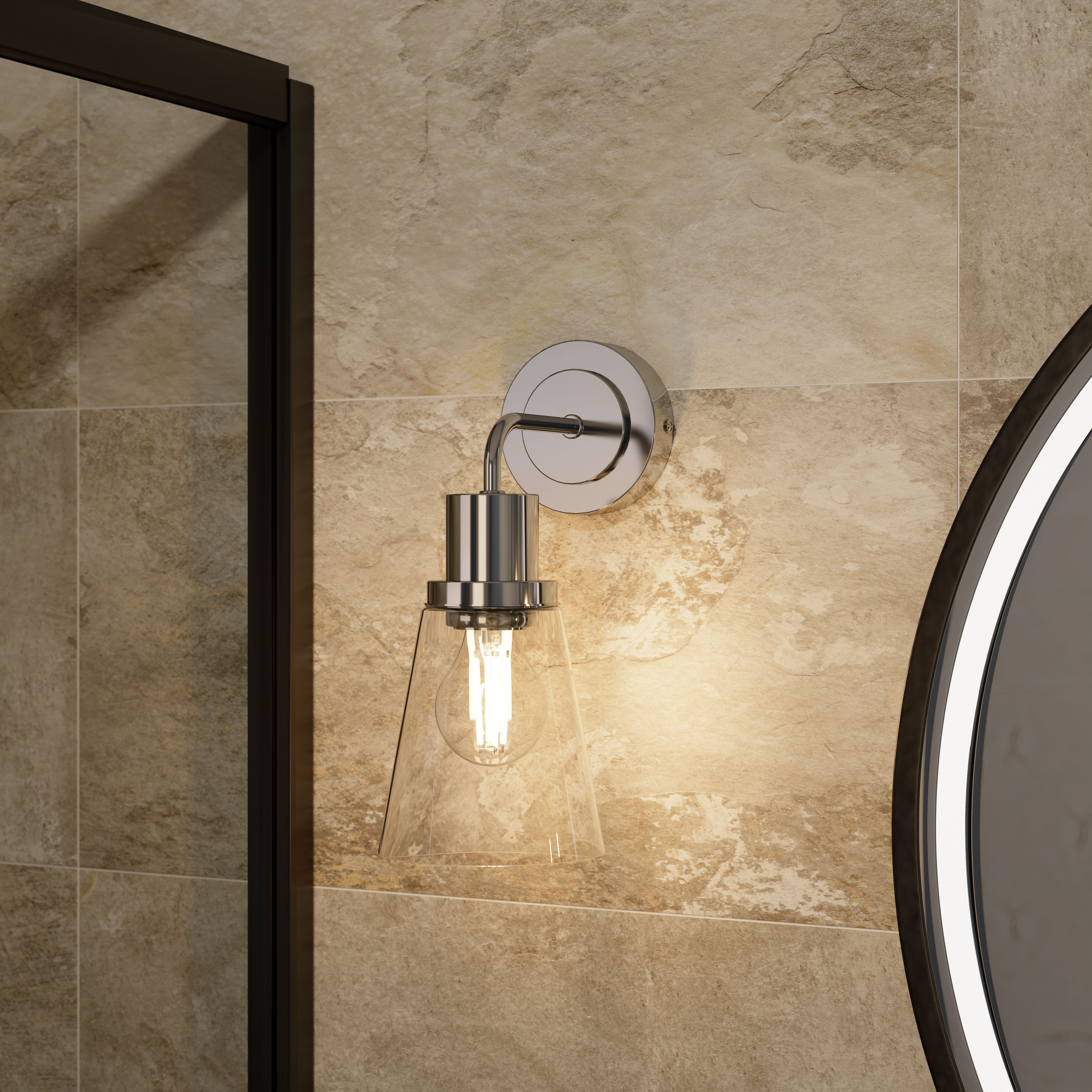 GoodHome Bobwhite Chrome effect Wired Bathroom wall light