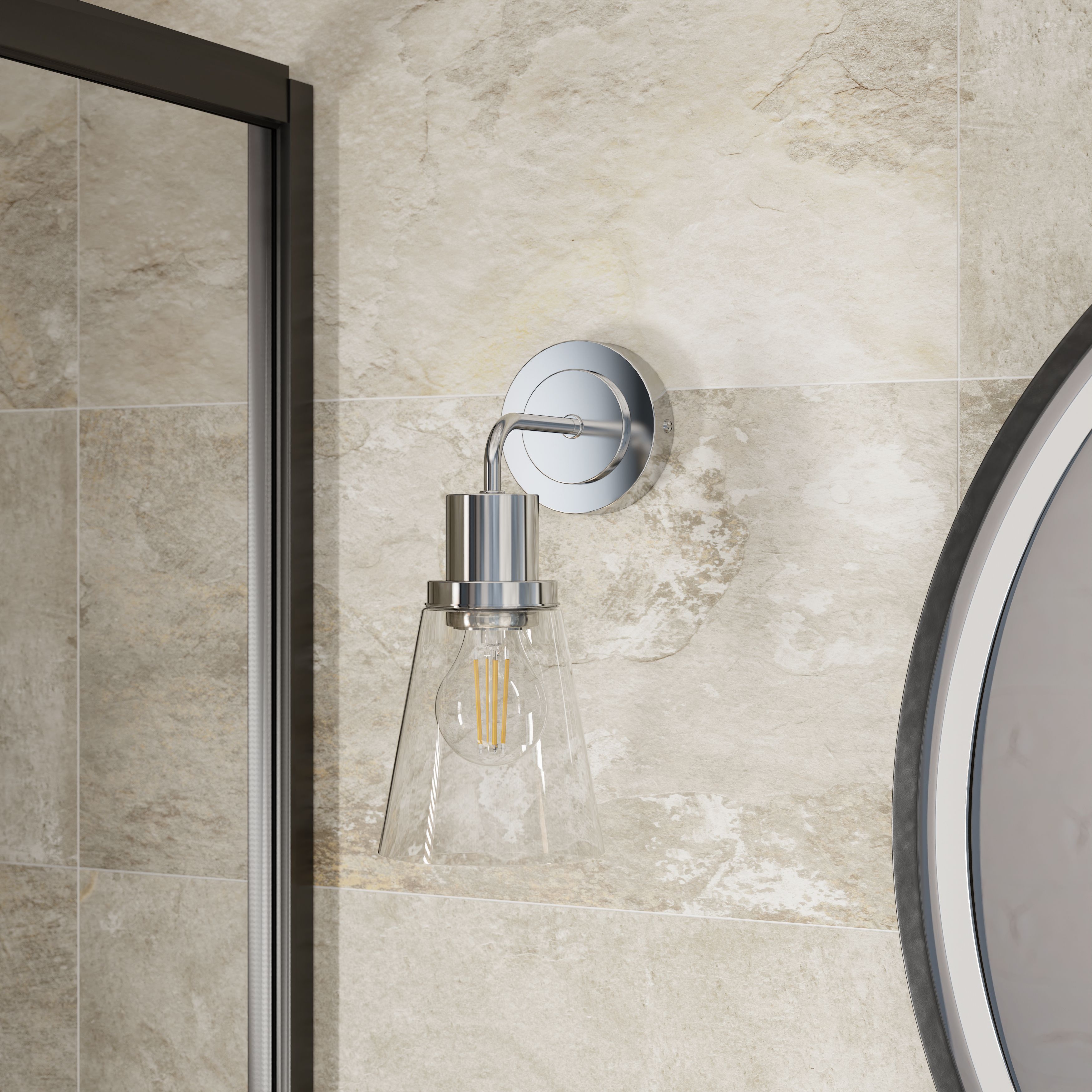 GoodHome Bobwhite Chrome effect Wired Bathroom wall light