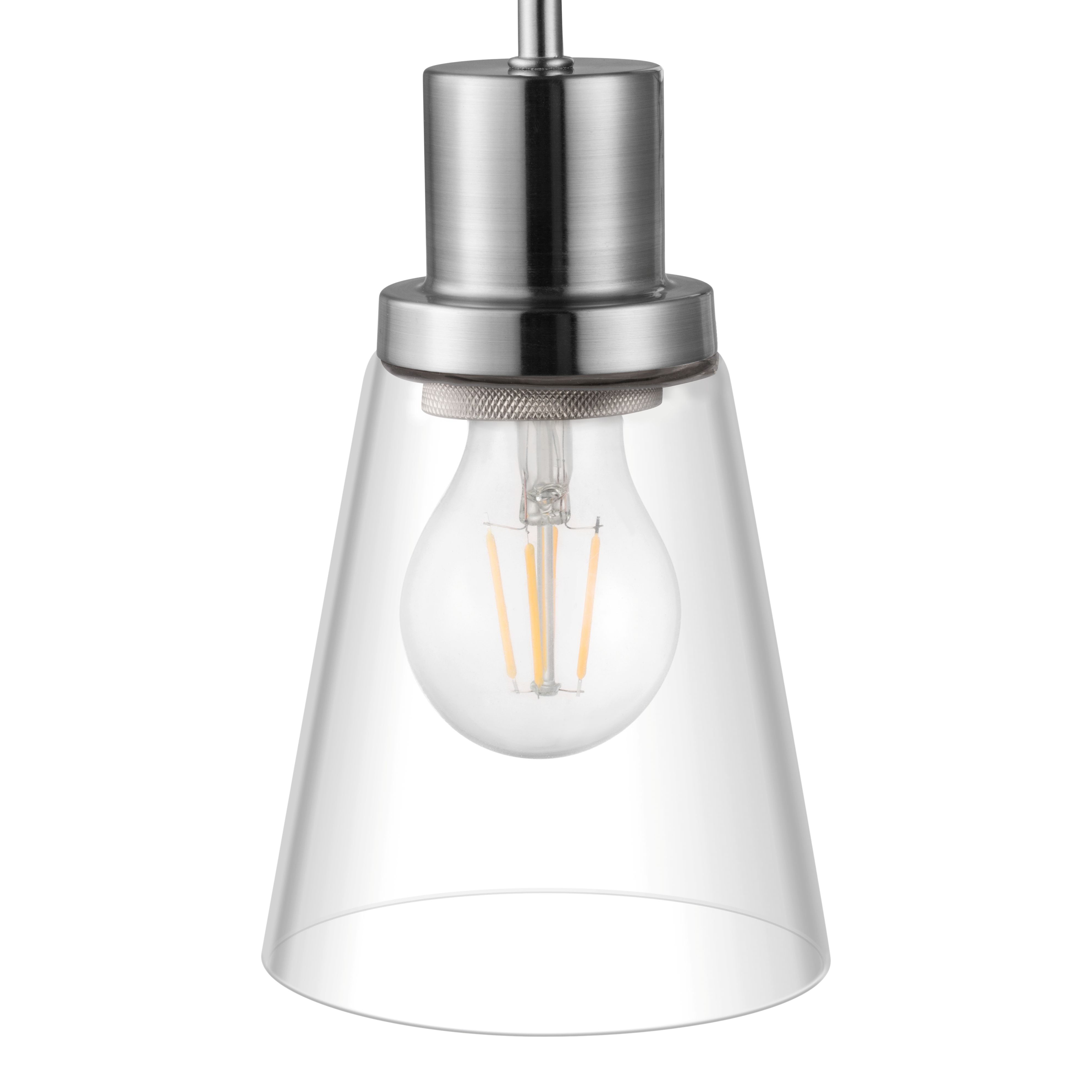 GoodHome Bobwhite Satin Silver effect Wired Bathroom wall light