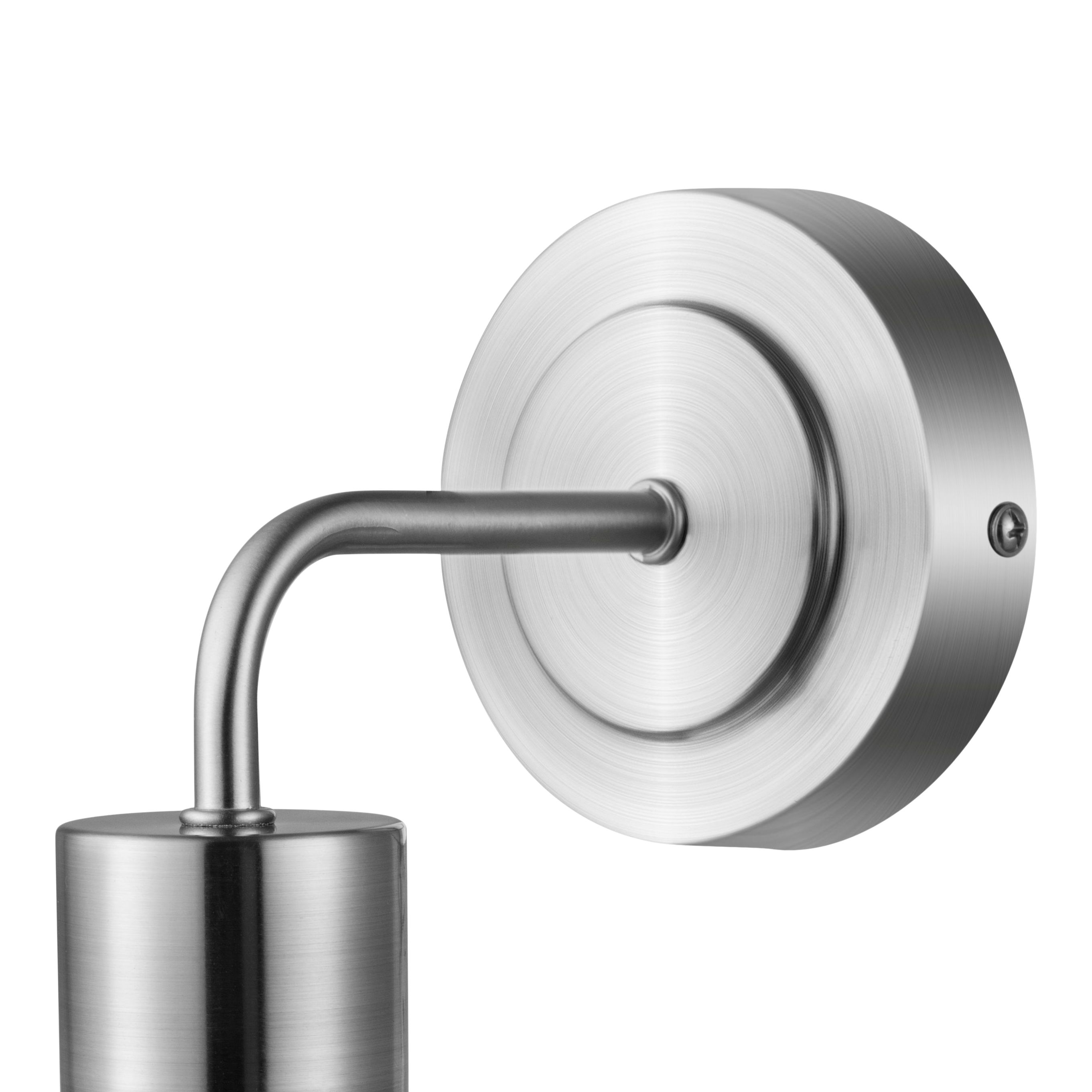 GoodHome Bobwhite Satin Silver effect Wired Bathroom wall light