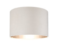 GoodHome Bodmin Beige Silver effect Round Lamp shade (D)30cm