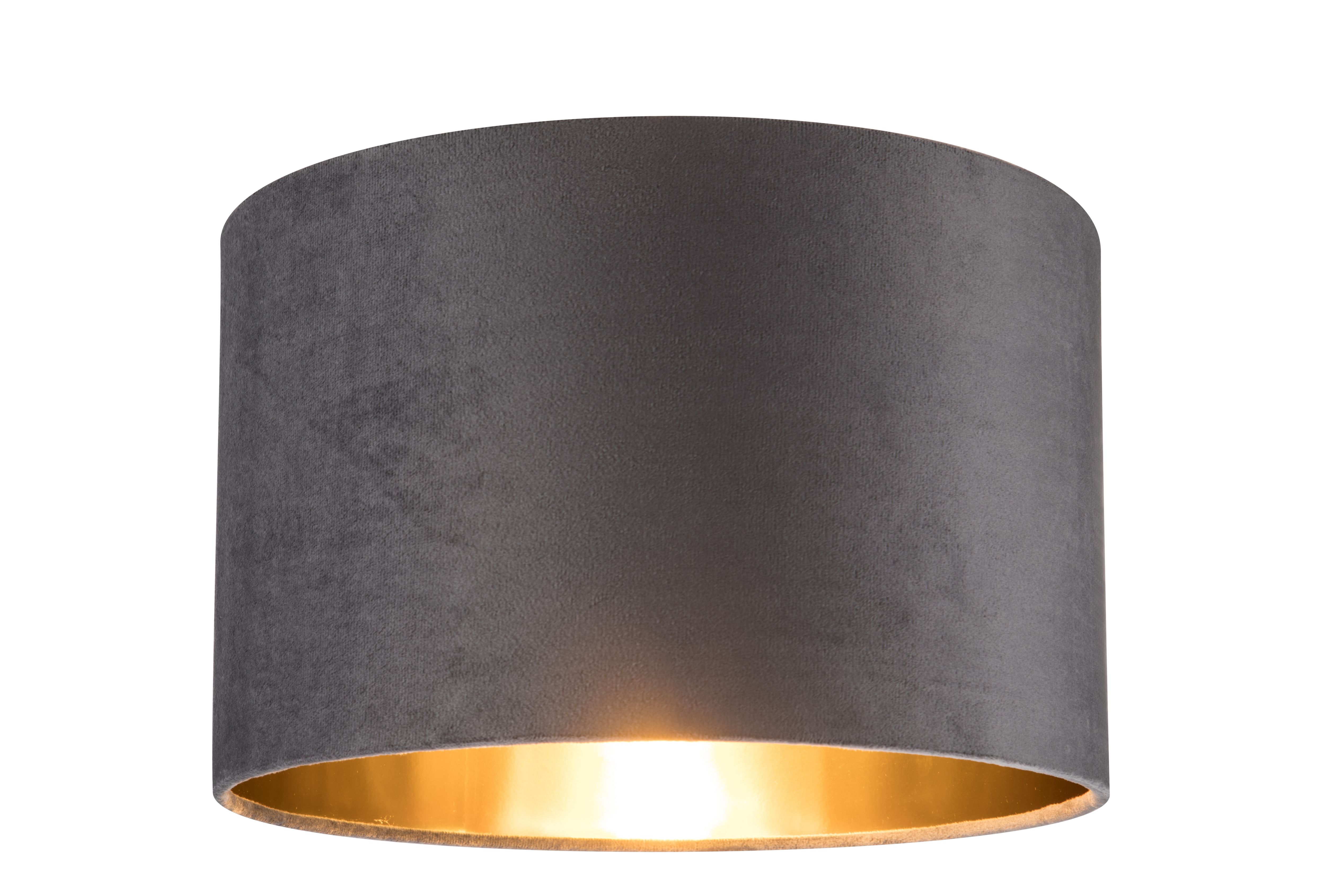GoodHome Bodmin Charcoal Gold effect Round Lamp shade (D)30cm