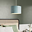 GoodHome Bodmin Light blue Silver effect Oval Lamp shade (D)30cm