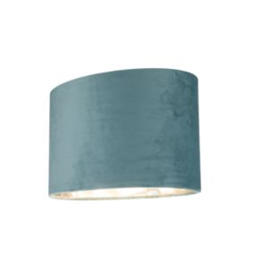GoodHome Bodmin Light blue Silver effect Oval Lamp shade (D)30cm