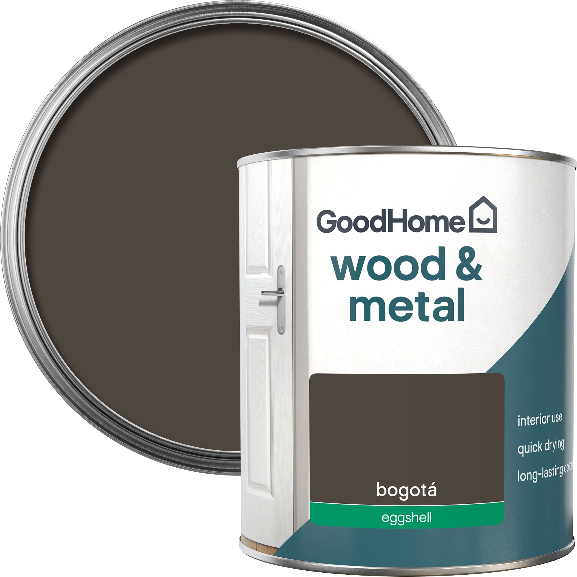 GoodHome Bogotá Eggshell Metal & wood paint, 750ml