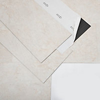 GoodHome Bossa Nova Beige Stone effect Luxury vinyl flooring tile, 1.3m² Pack of 7