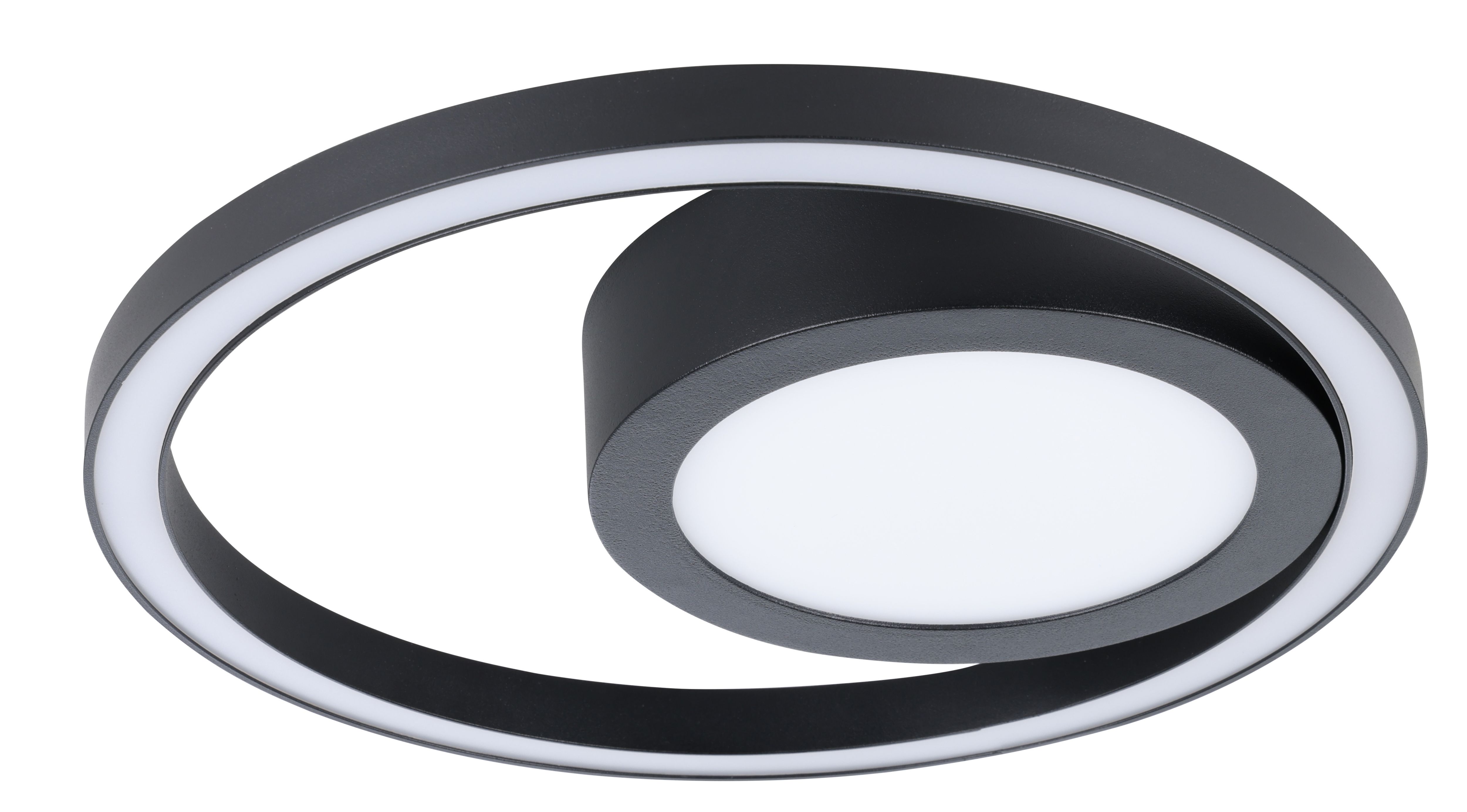 GoodHome Botero Round Matt Metal & plastic Black LED Ceiling light