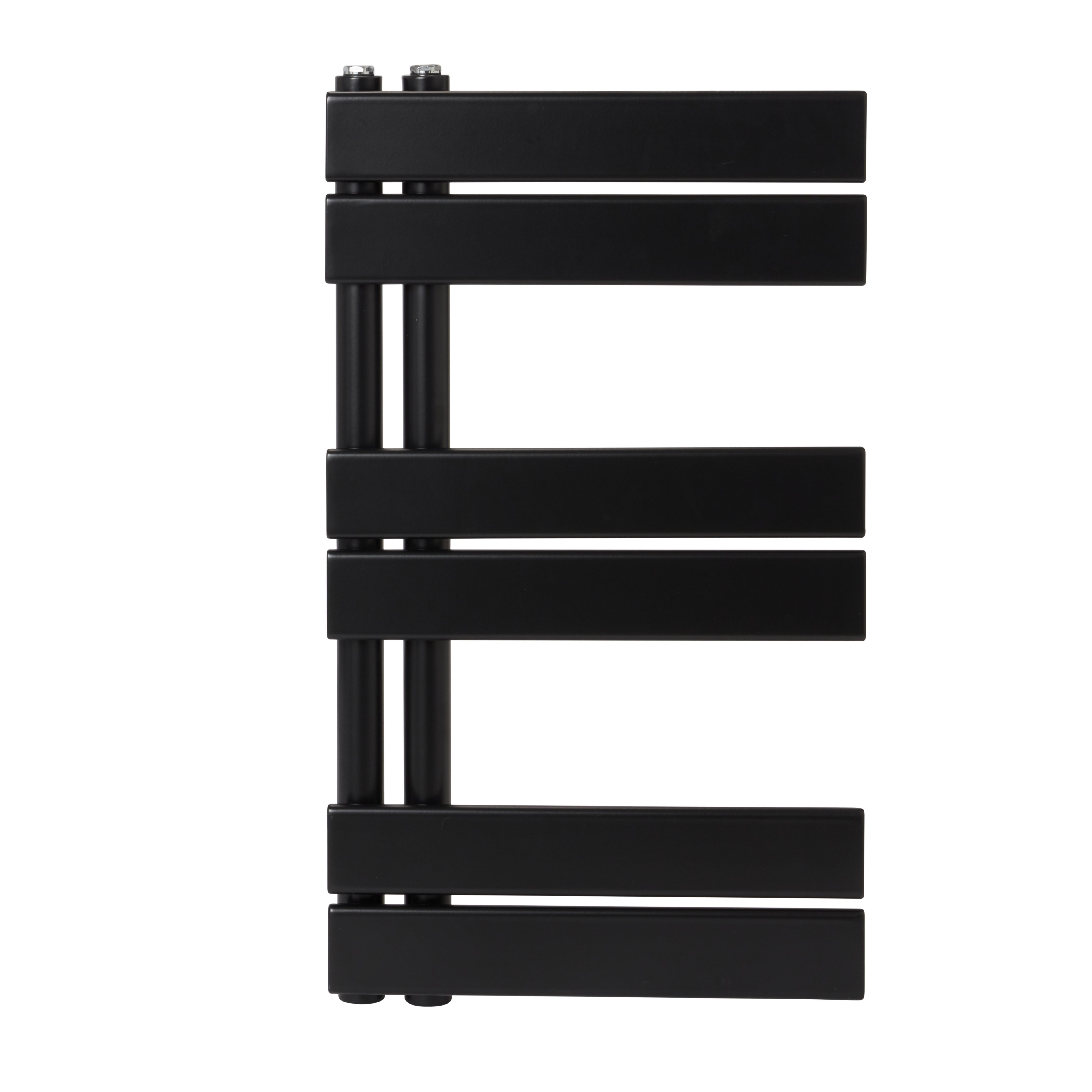 GoodHome Boxwood, Matt Black Vertical Flat Towel radiator (W)400mm x (H)700mm