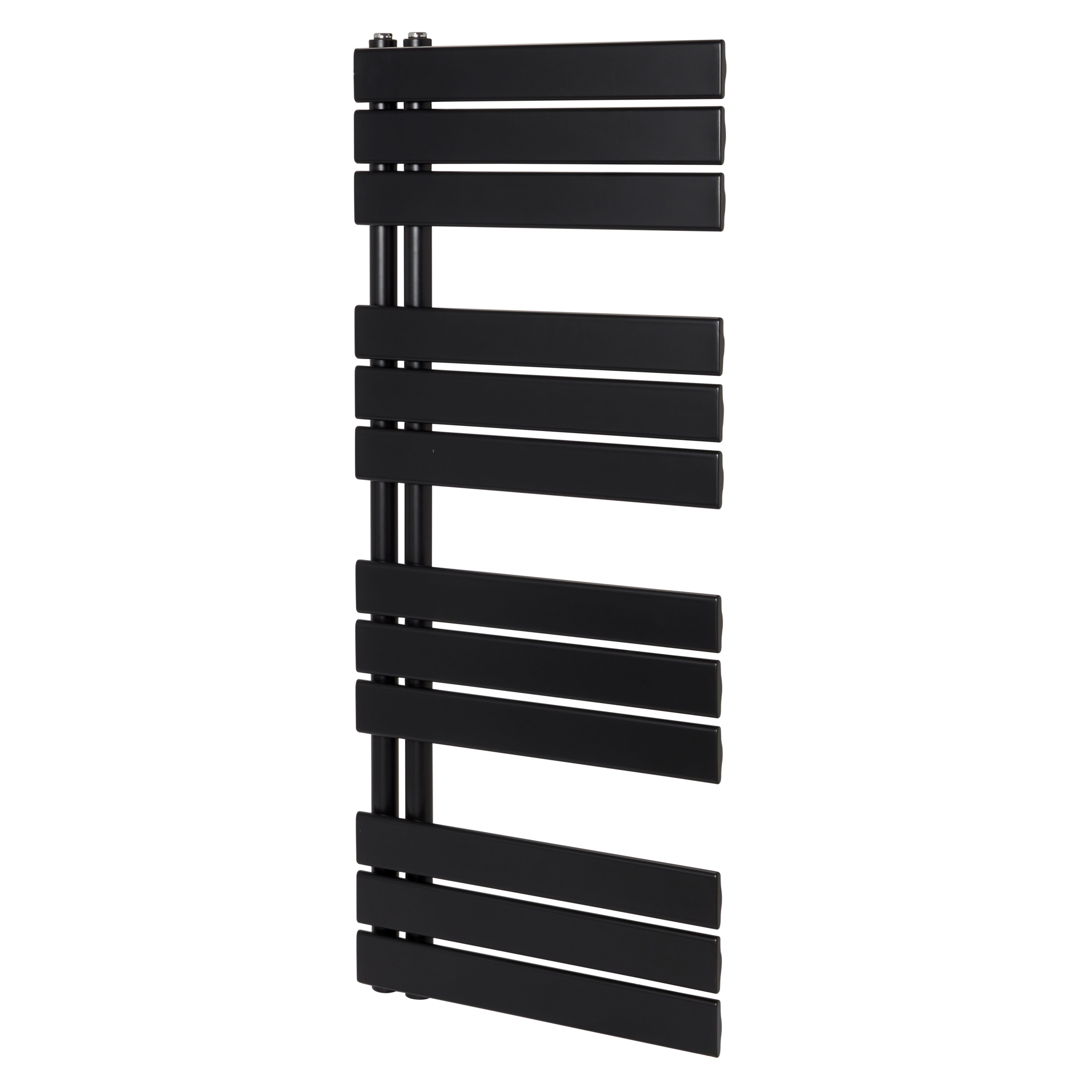GoodHome Boxwood, Matt Black Vertical Flat Towel radiator (W)500mm x (H)1200mm