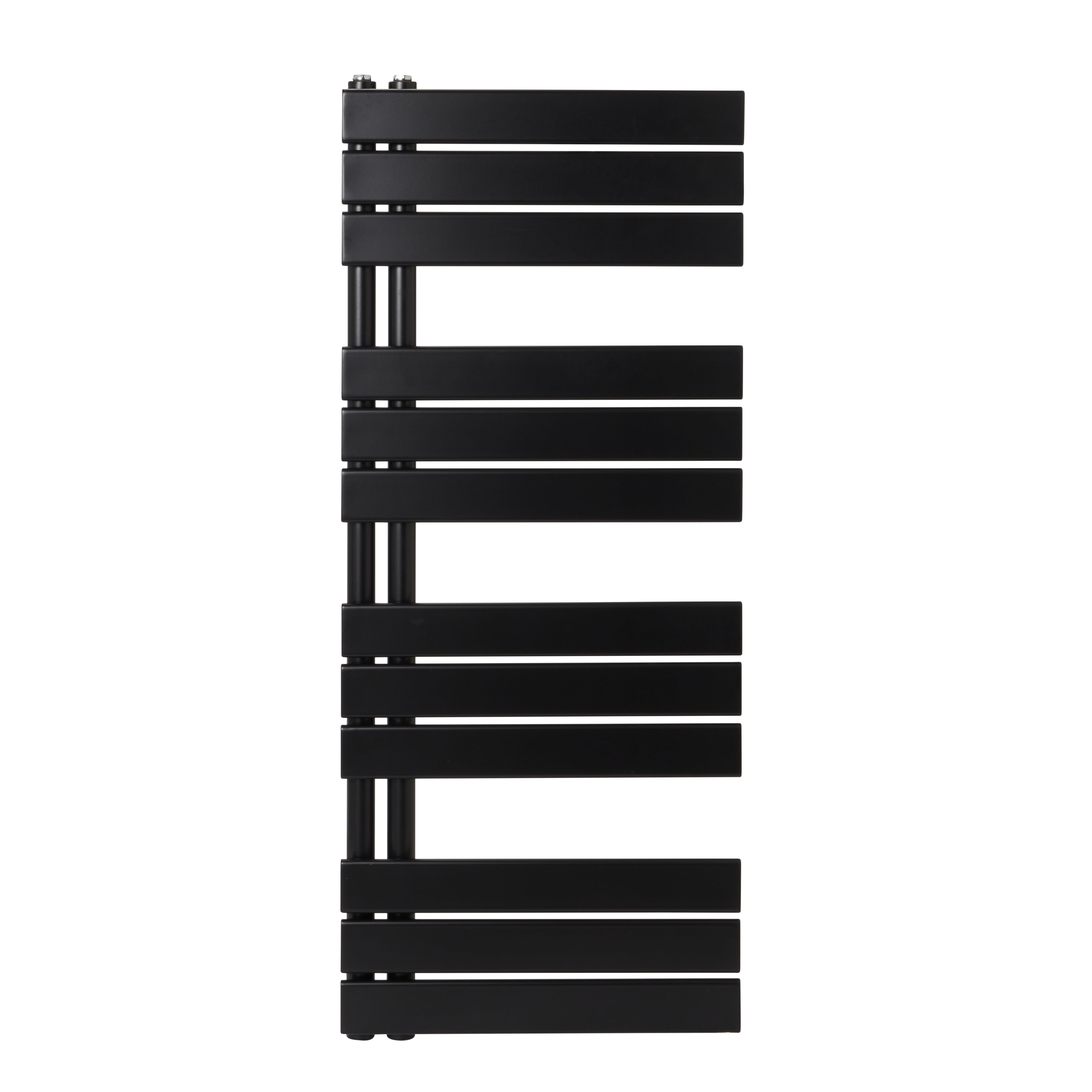 GoodHome Boxwood, Matt Black Vertical Flat Towel radiator (W)500mm x (H)1200mm
