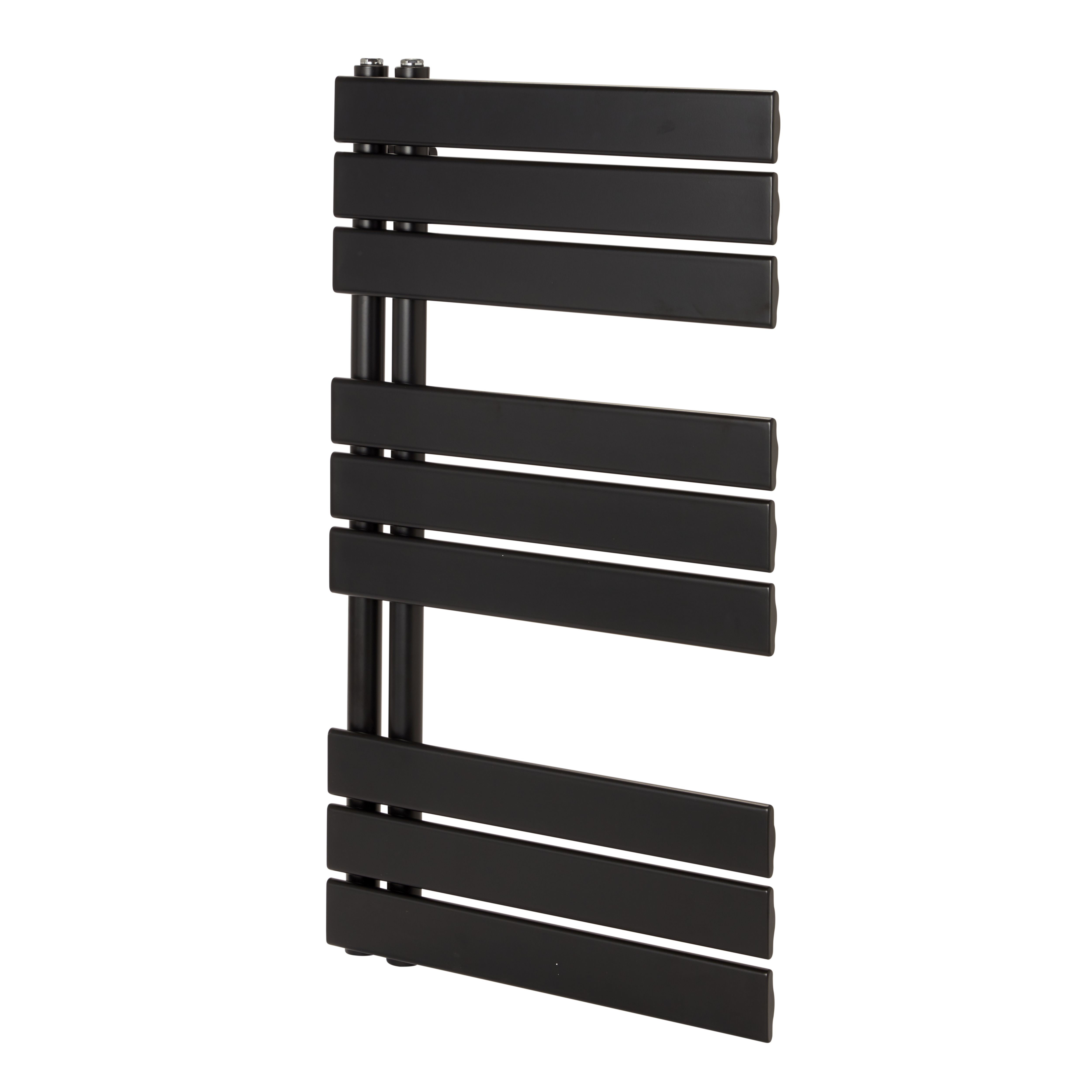 GoodHome Boxwood, Matt Black Vertical Flat Towel radiator (W)500mm x (H)900mm
