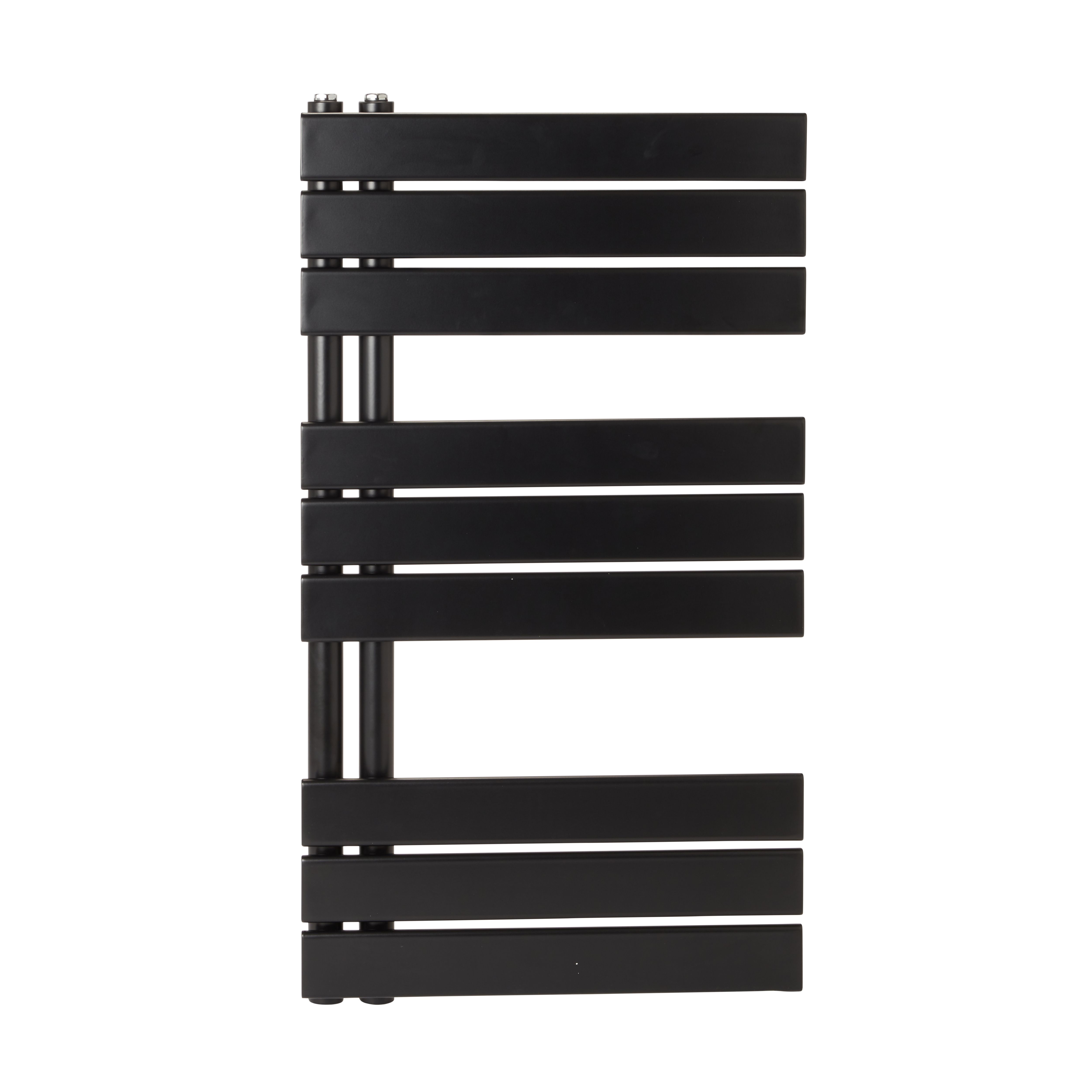 GoodHome Boxwood, Matt Black Vertical Flat Towel radiator (W)500mm x (H)900mm