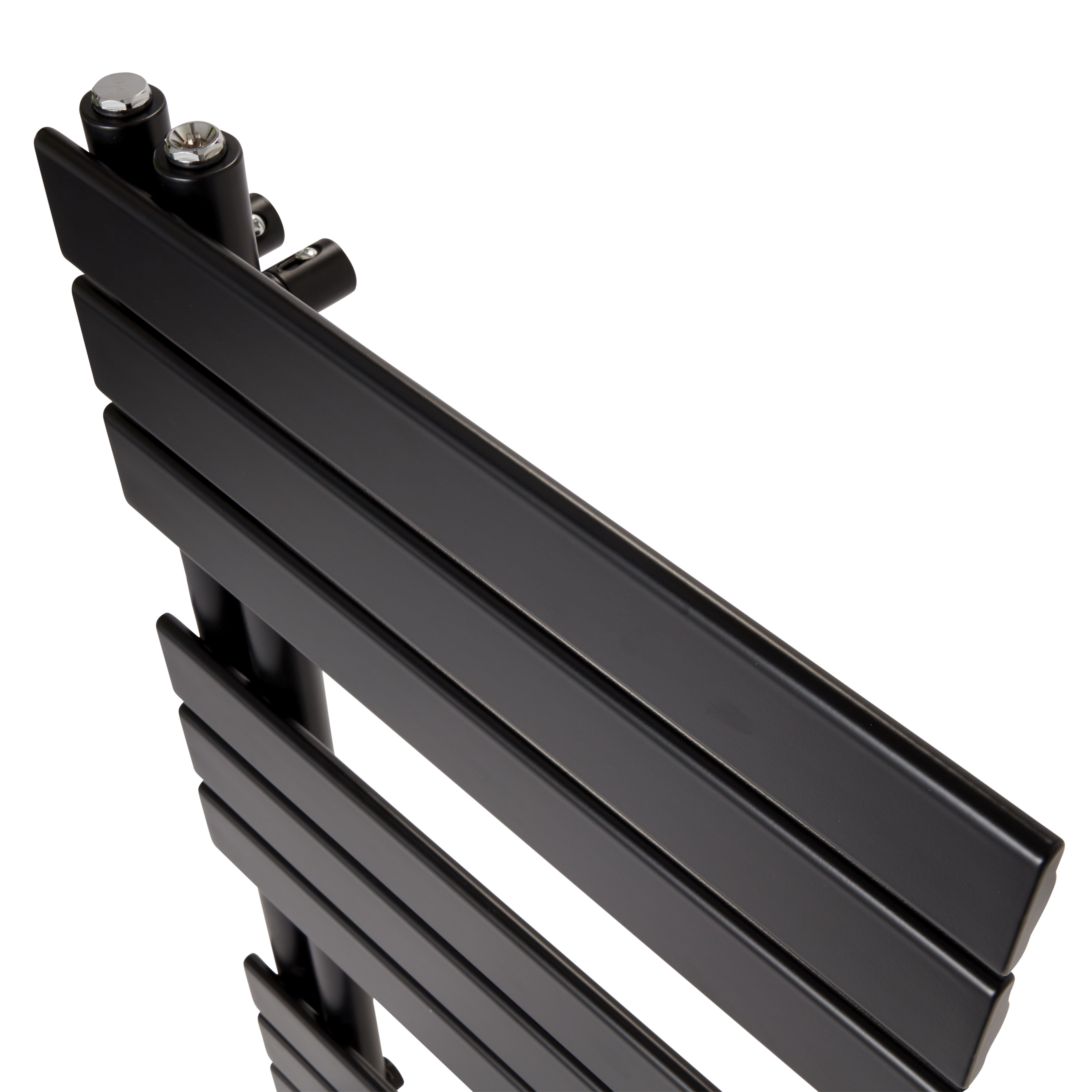 GoodHome Boxwood, Matt Black Vertical Flat Towel radiator (W)500mm x (H)900mm