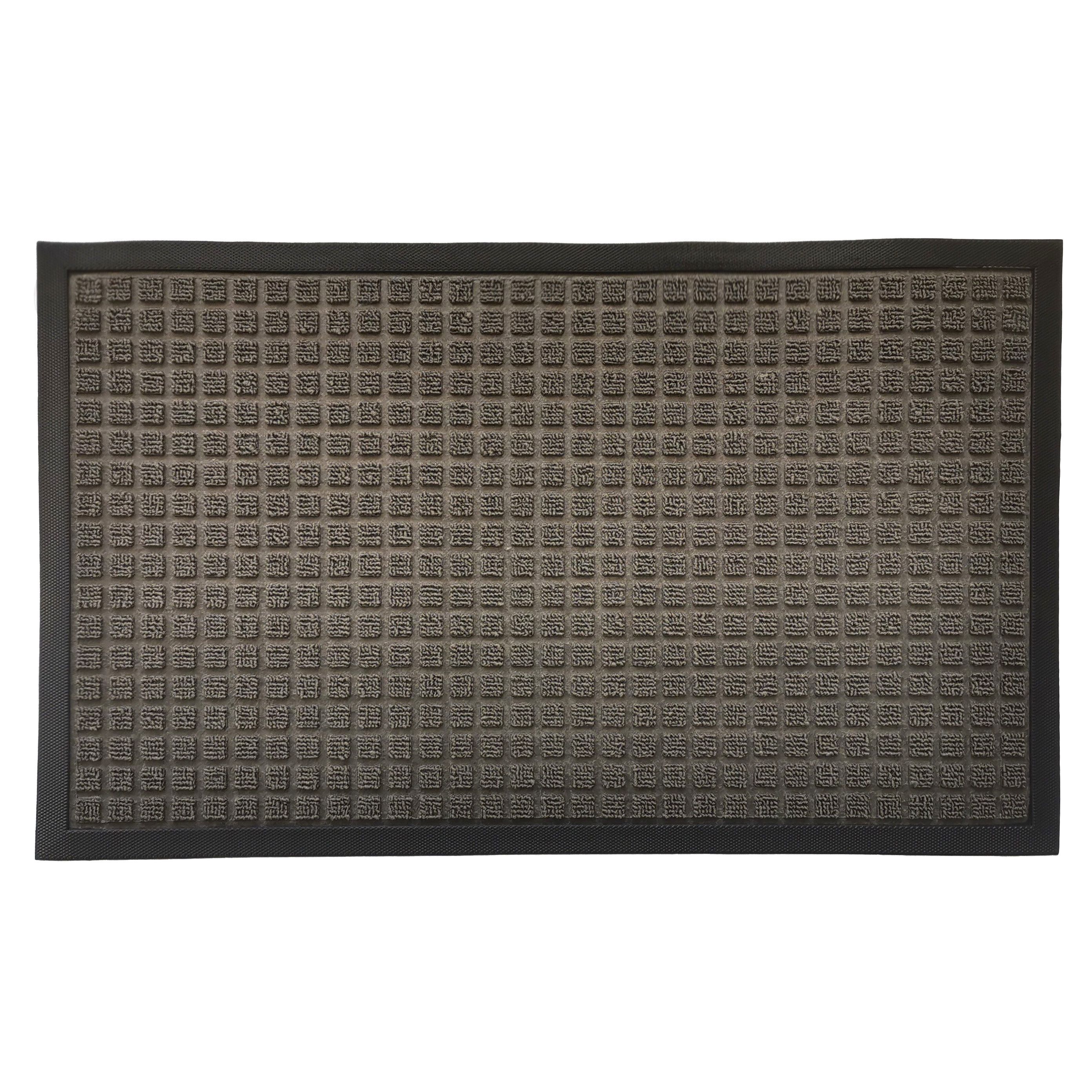 GoodHome Boykins Grey Geometric Barrier mat, 45cm x 75cm