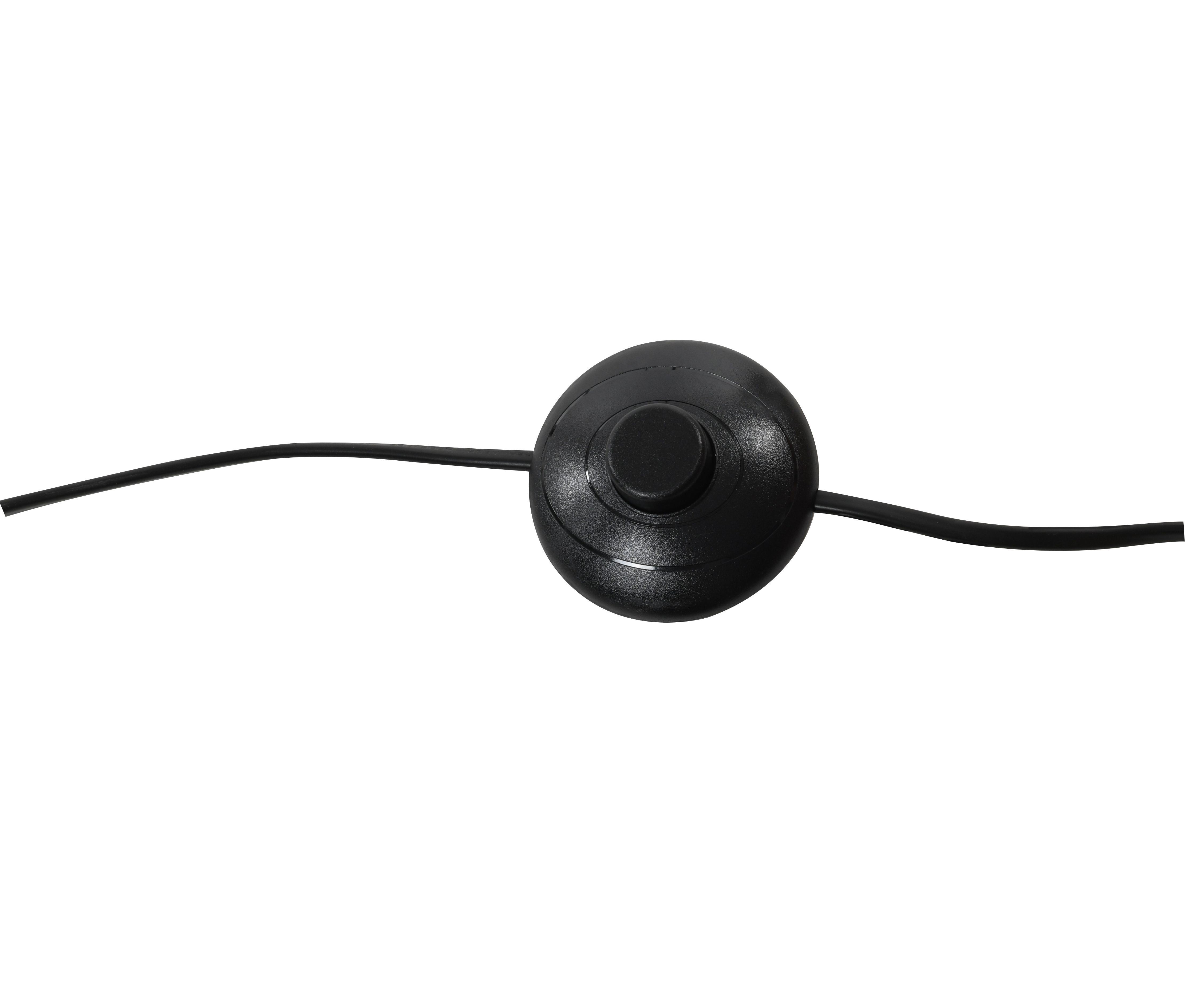 GoodHome Braintree Matt Black & natural LED Floor lamp