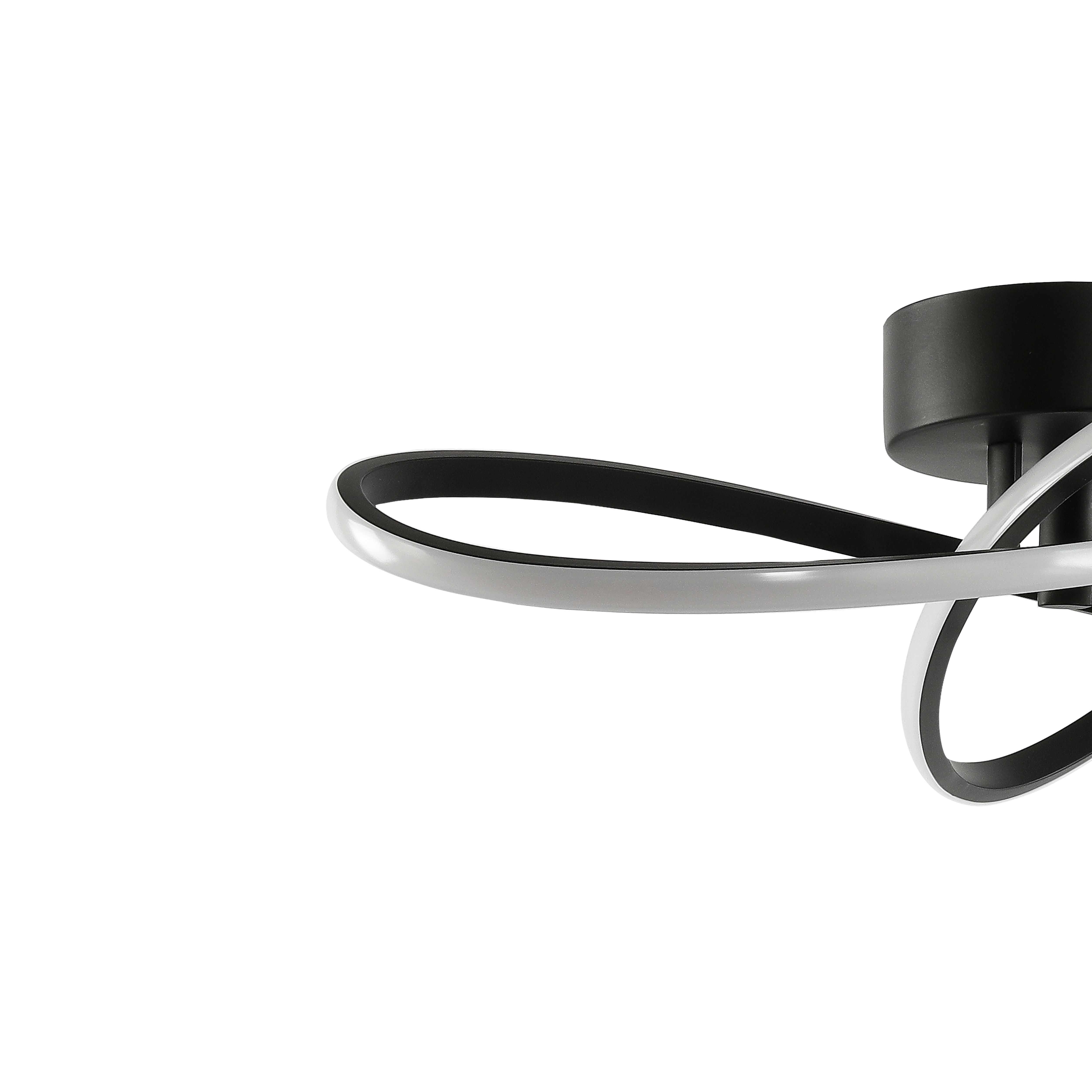GoodHome Braxton Matt Metal & plastic Black LED Ceiling light
