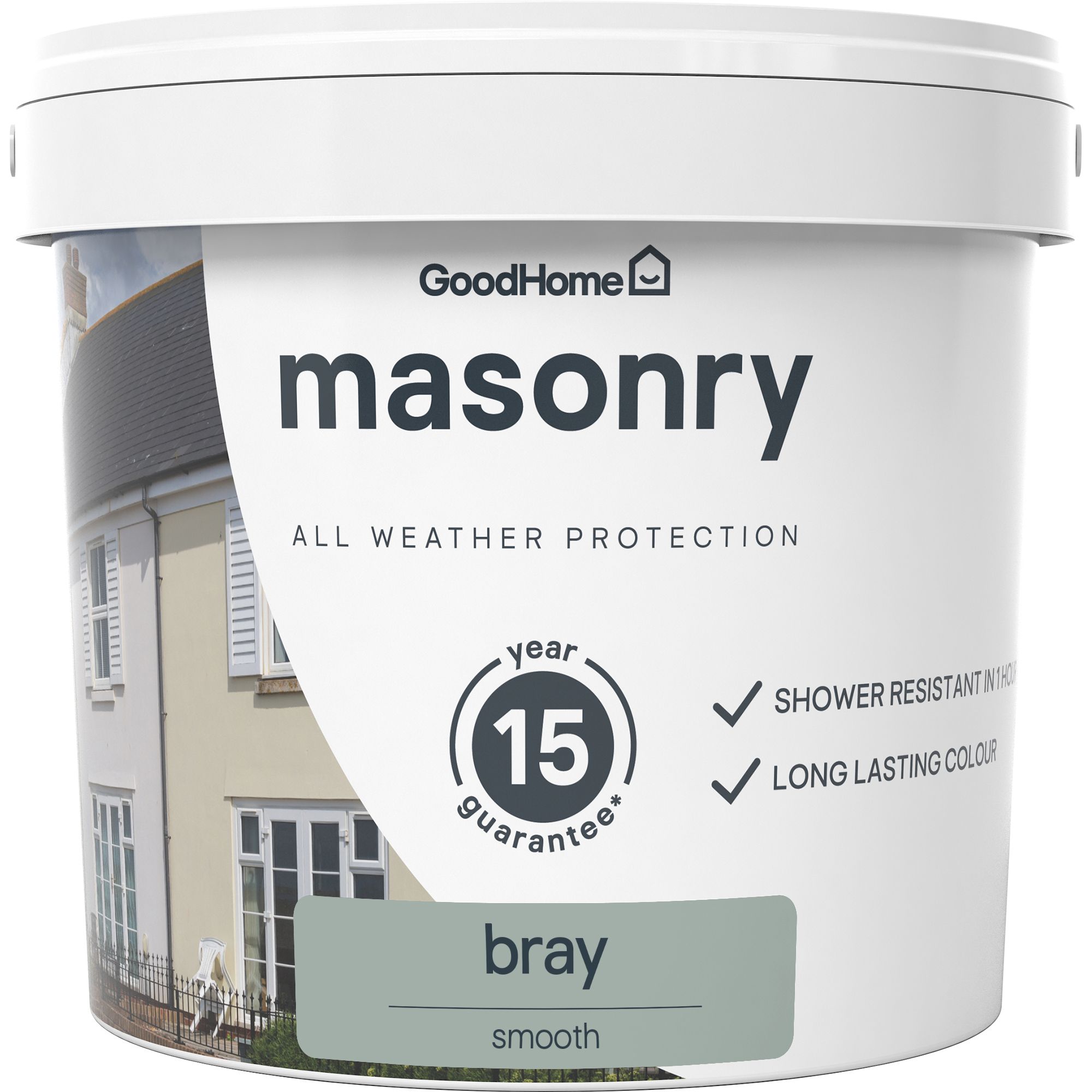 GoodHome Bray Smooth Matt Masonry paint, 5L Tub