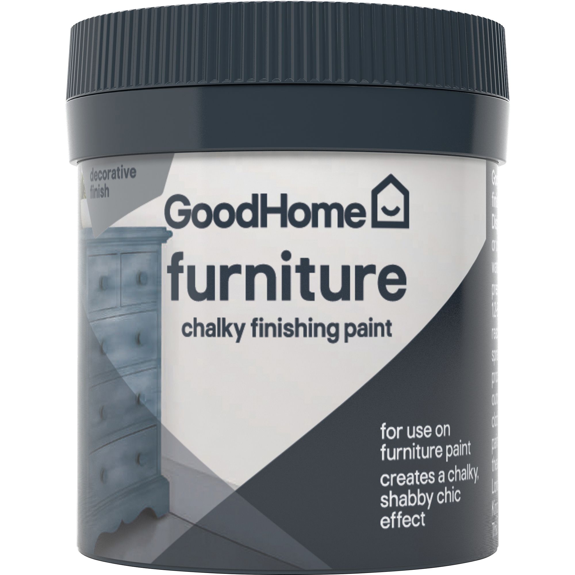 GoodHome Brilliant white Chalky effect Matt Furniture paint, 80ml Tester pot