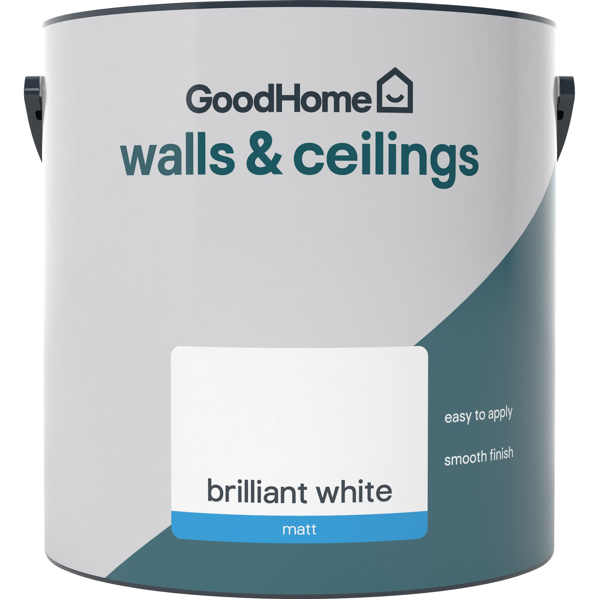 GoodHome Brilliant white Vinyl matt Wall & ceiling Emulsion paint, 2.5L