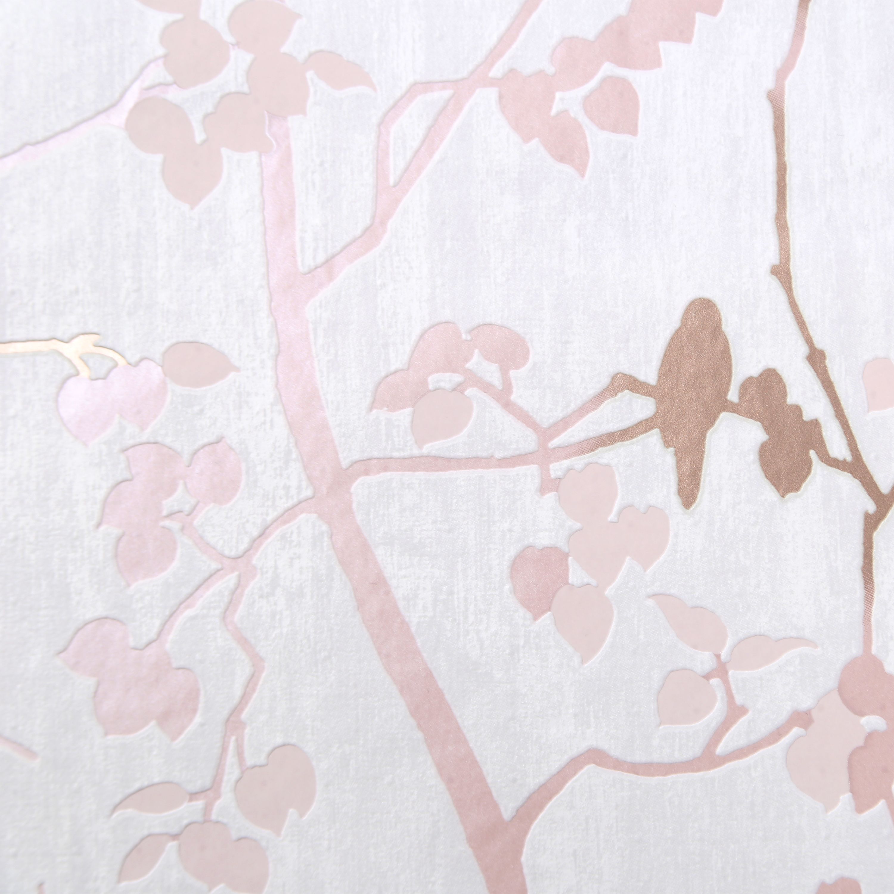 GoodHome Bromus Pink Floral Metallic effect Textured Wallpaper Sample