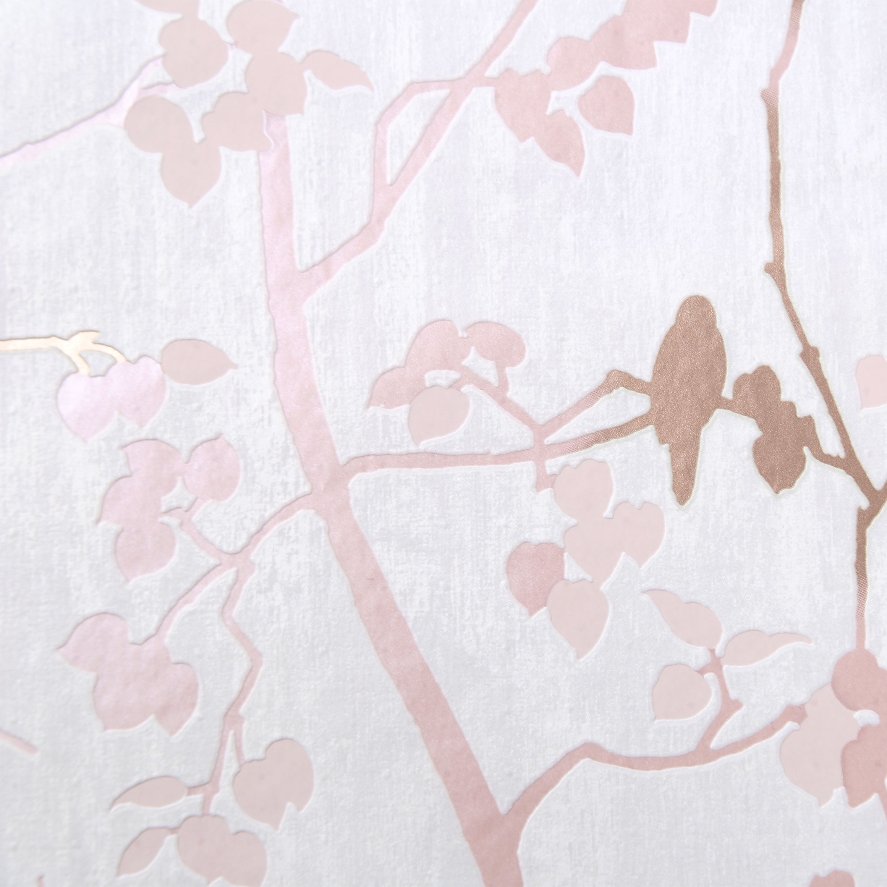 GoodHome Bromus Pink Metallic effect Floral Textured Wallpaper Sample
