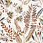 GoodHome Bronz Light beige Floral Textured Wallpaper Sample