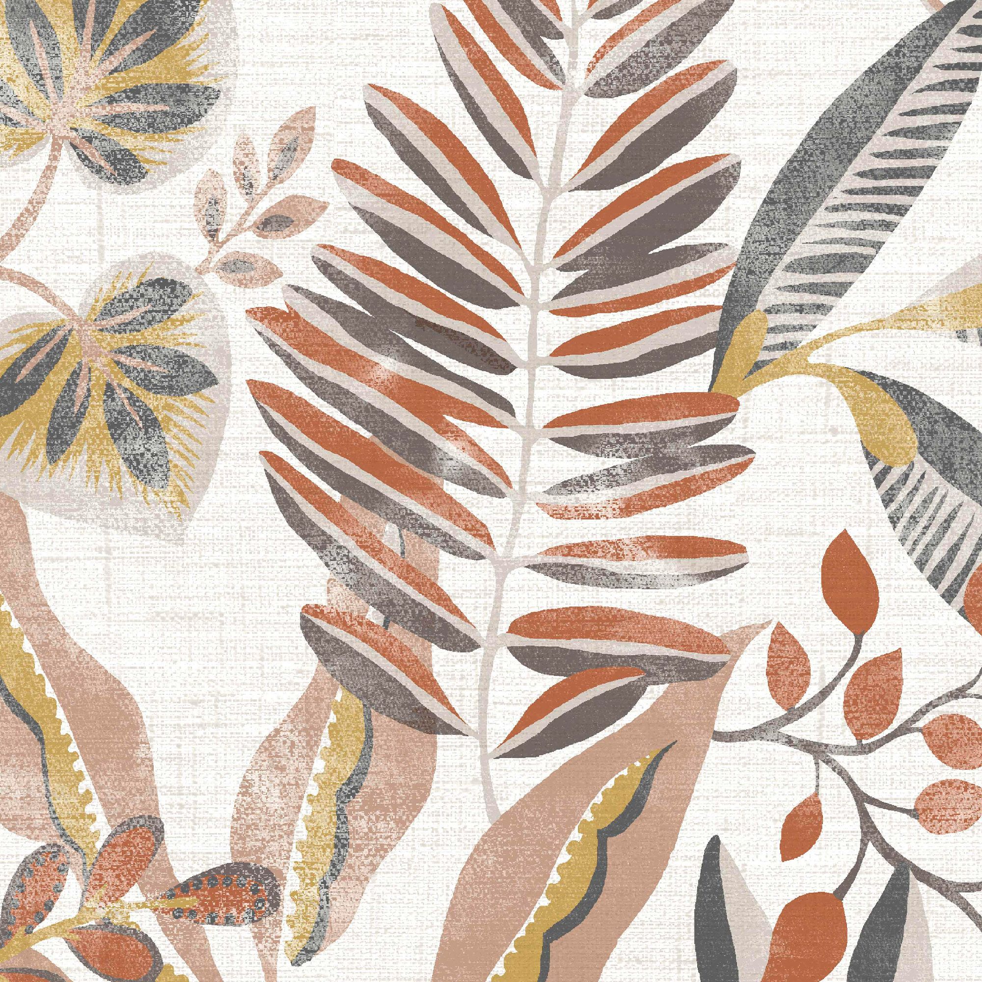 GoodHome Bronz Light beige Floral Textured Wallpaper