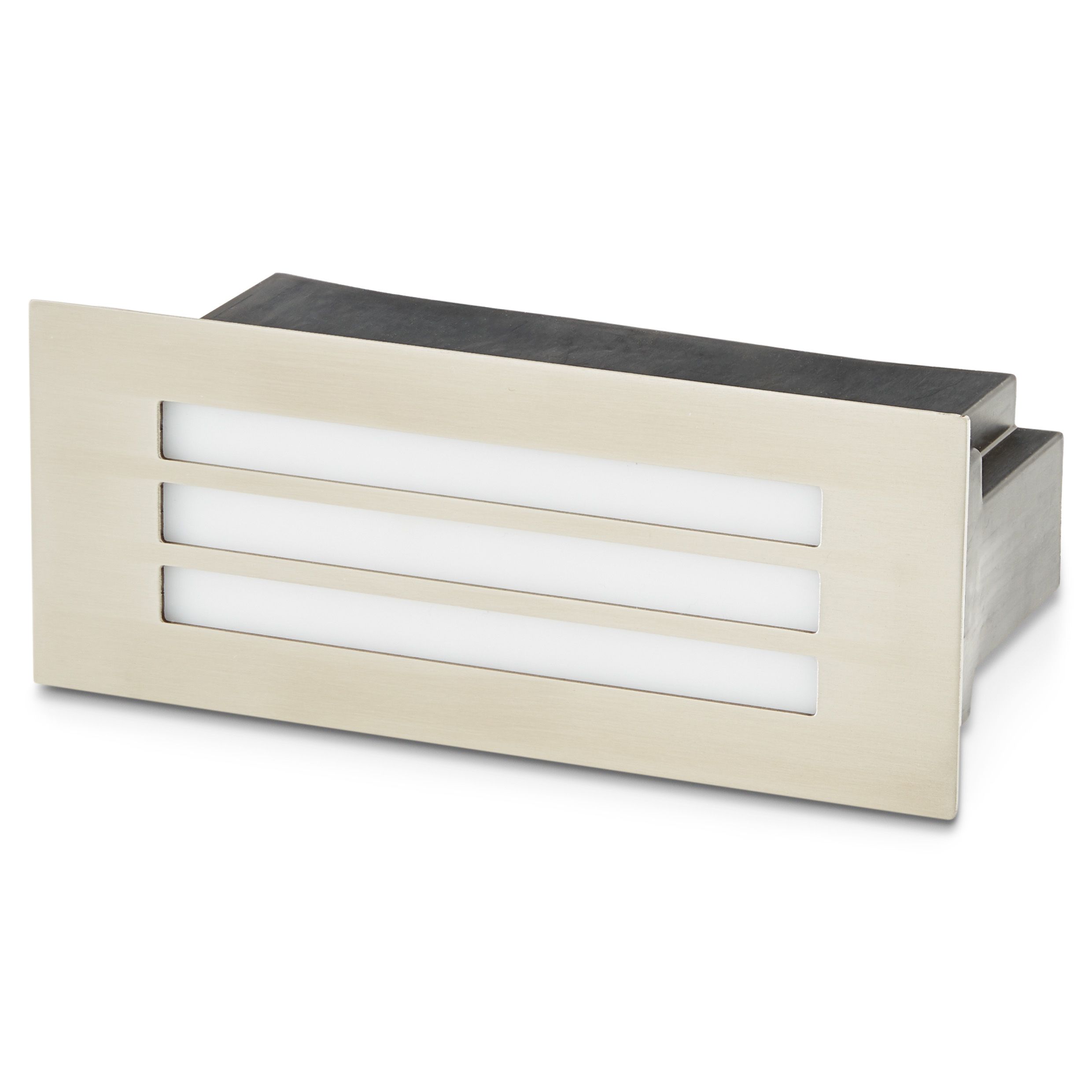 GoodHome Browning Stainless steel Mains-powered Neutral white LED Rectangular Deck light