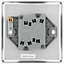 GoodHome Brushed Steel 20A 2 way 2 gang Light Switch