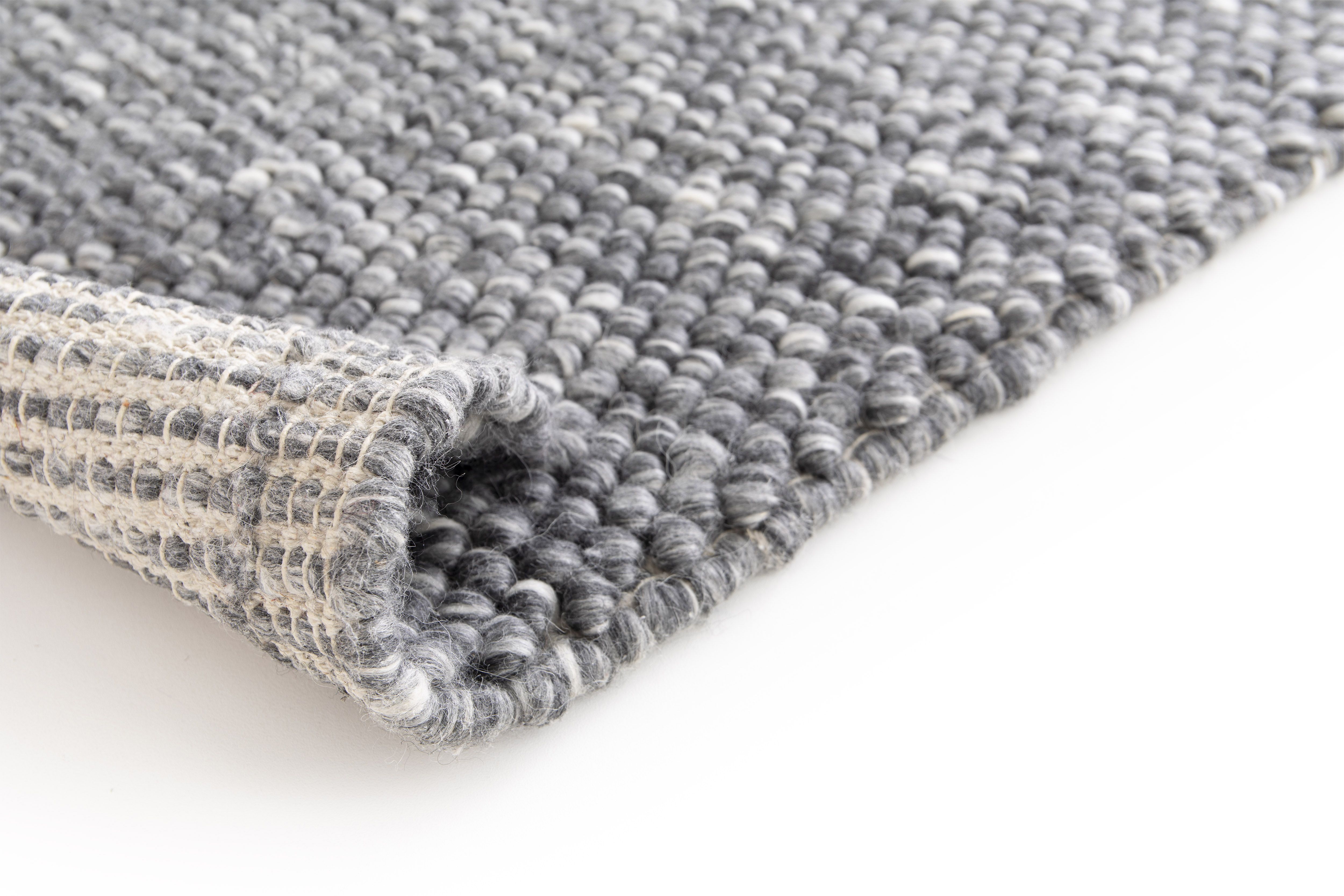 GoodHome Budwig Dark grey Striped Rug 170cmx120cm