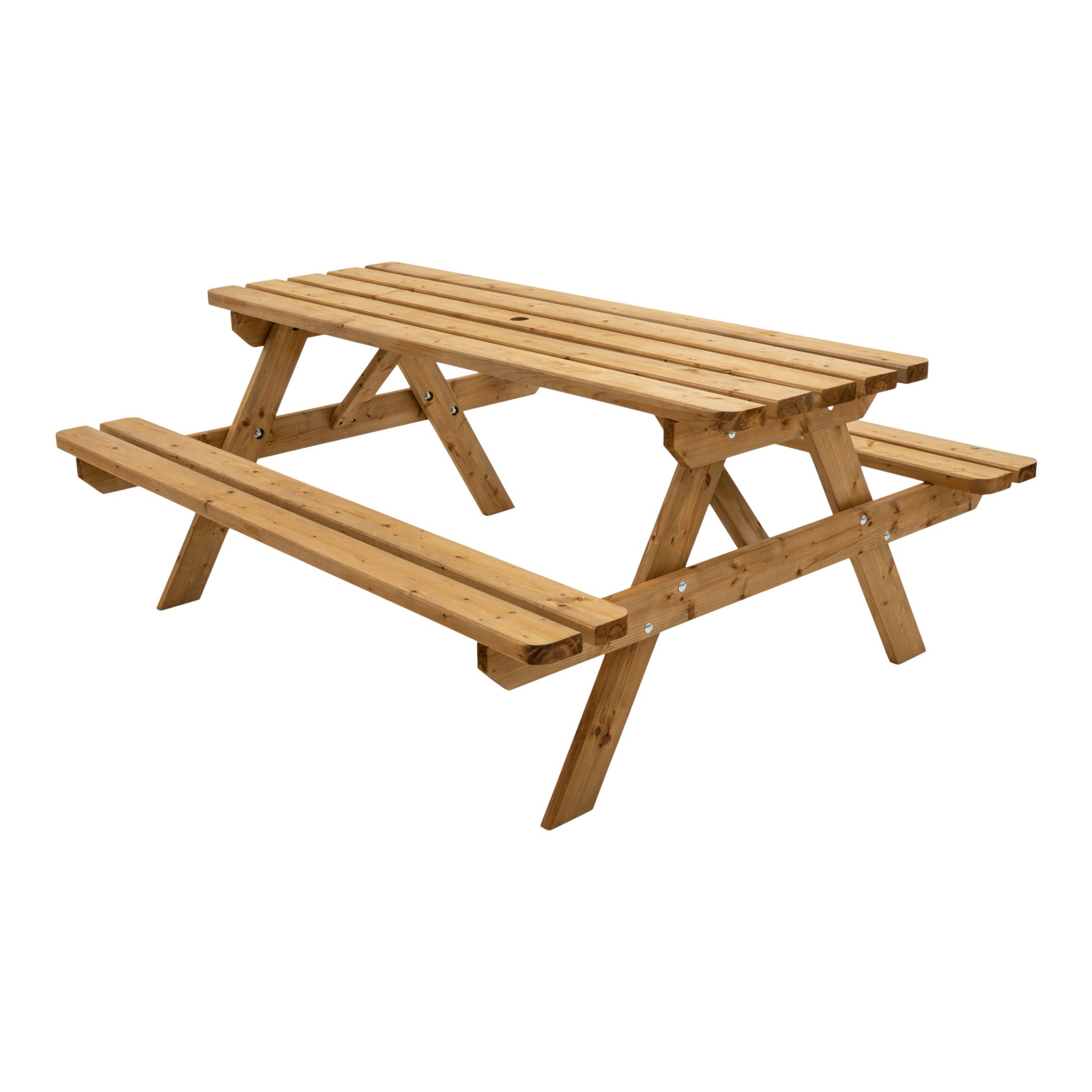 Goodhome Cabbio Brown 6 Seater Rectangular Picnic Table 