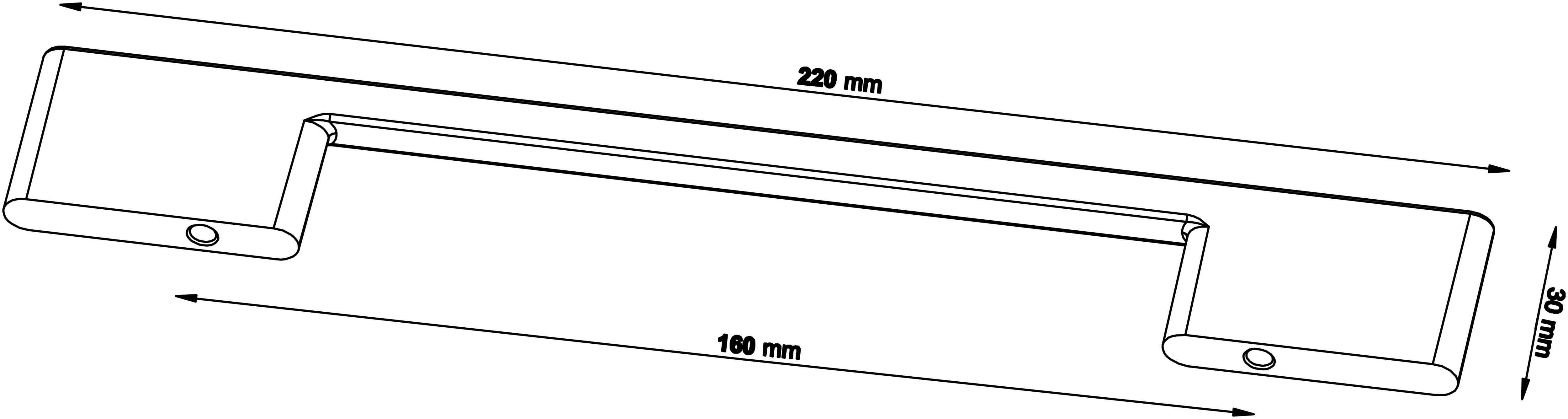 GoodHome Cacao Matt Black Kitchen cabinets Handle (L)22cm