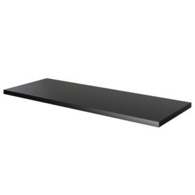 GoodHome Cadelia Matt Black Square edge Chipboard & laminate Bathroom Worktop 2cm x 45.5cm x 120.5cm