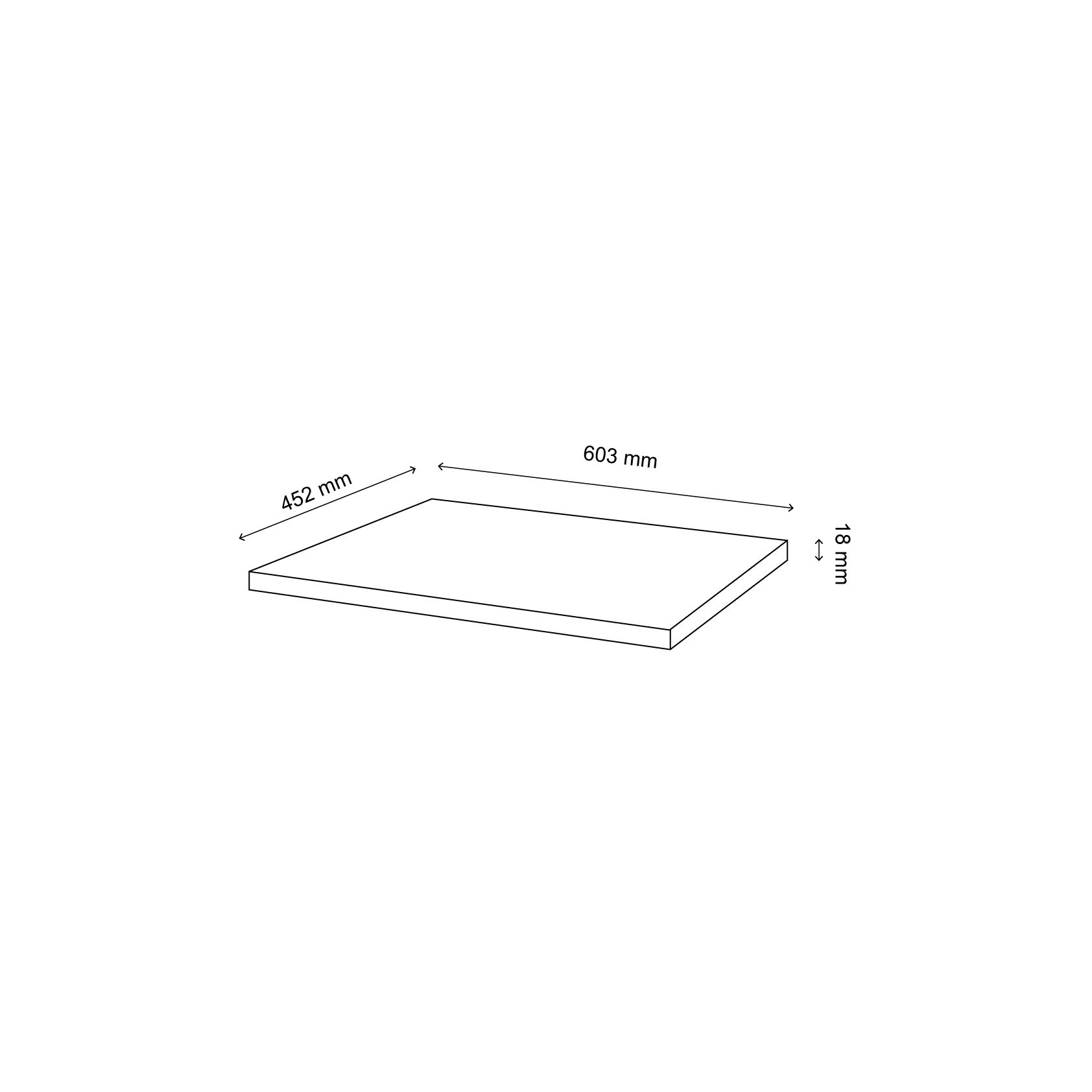 GoodHome Cadelia Matt Black Square edge Chipboard & laminate Bathroom Worktop (T) 2cm x (L) 60.5cm x (W) 45.5cm