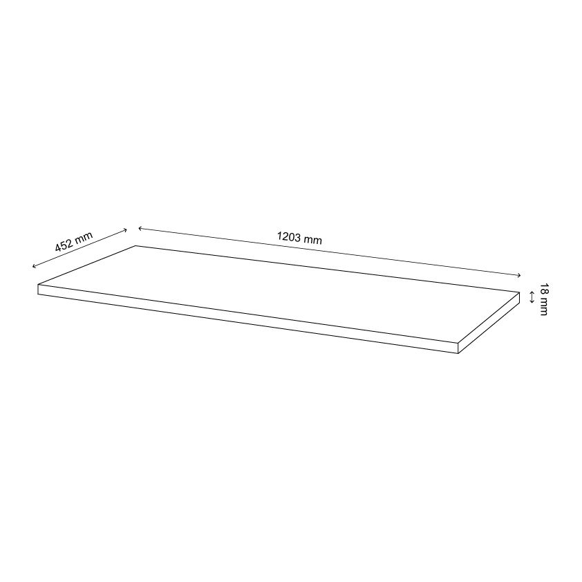 GoodHome Cadelia Matt Black Square edge Chipboard & laminate Worktop (T) 2cm x (L) 120.5cm x (W) 45.5cm