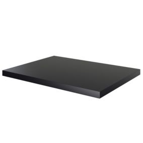 GoodHome Cadelia Matt Black Square edge Chipboard & laminate Worktop (T) 2cm x (L) 60.5cm x (W) 45.5cm