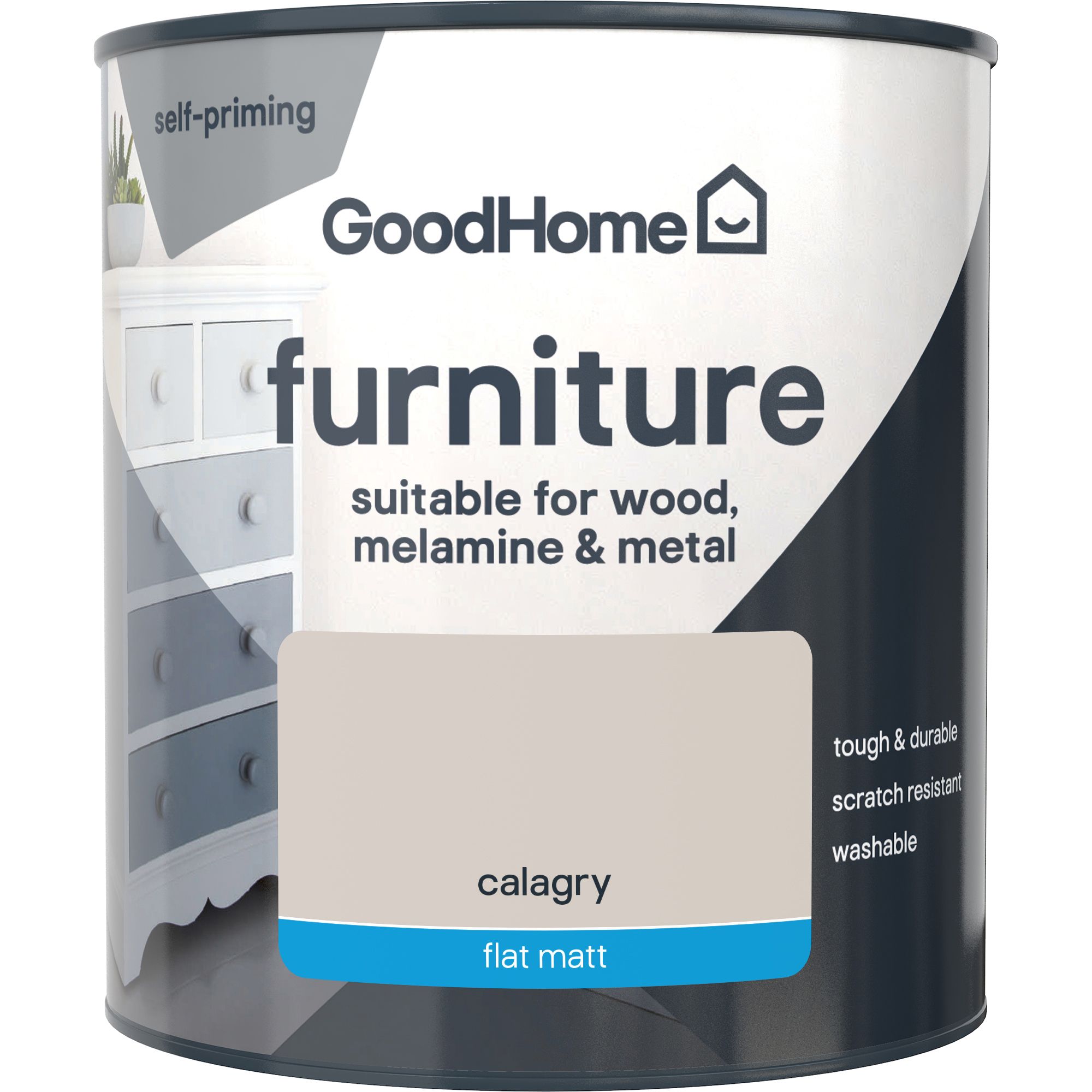 GoodHome Calgary Flat matt Furniture paint, 500ml