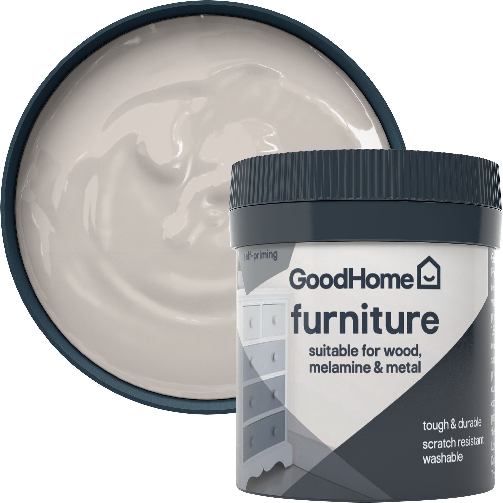 GoodHome Calgary Flat matt Furniture paint, 80ml Tester pot