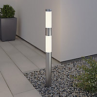 GoodHome Callisto Stainless steel Mains-powered 1 lamp Integrated LED Outdoor Post light (H)1000mm