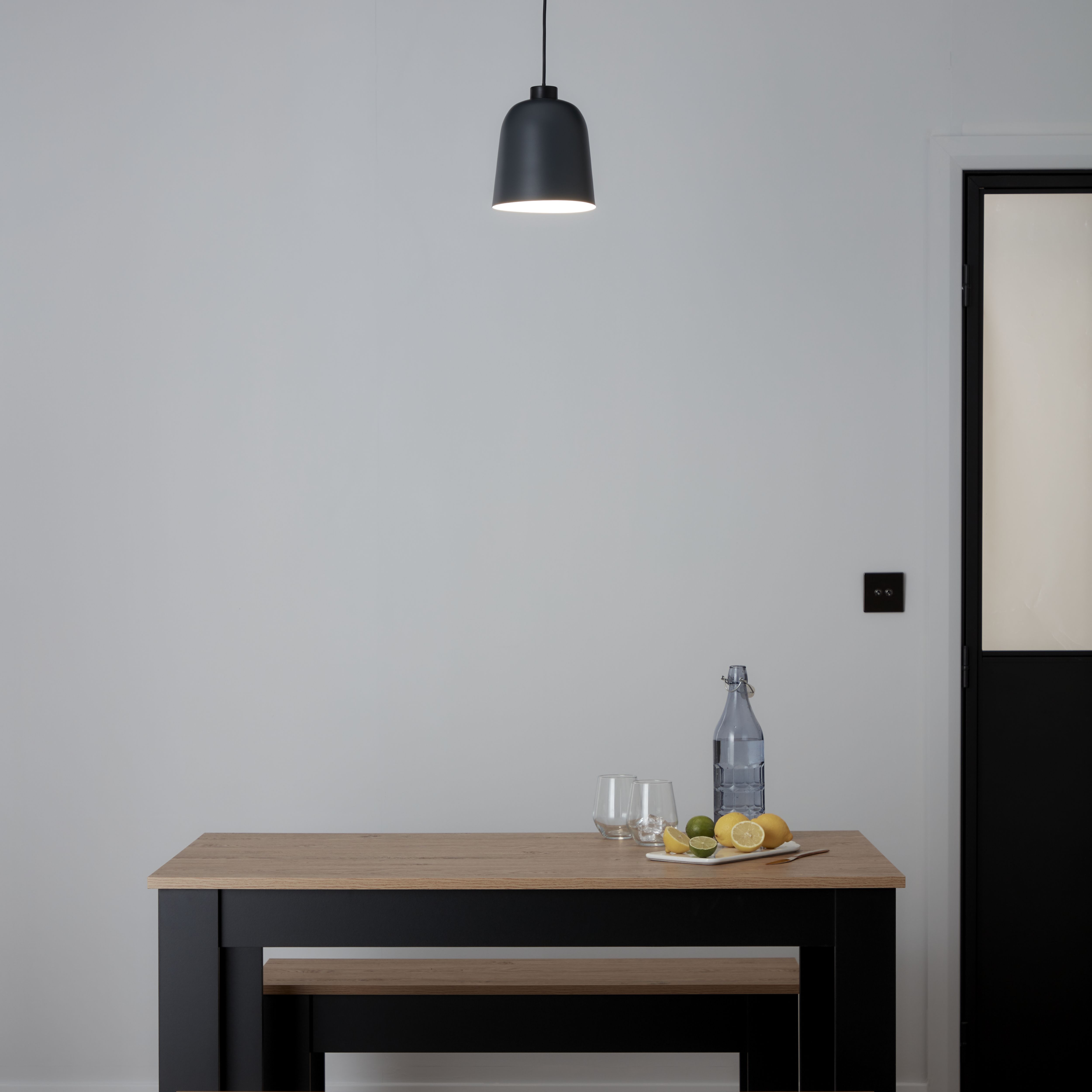 GoodHome Calume Dark grey Light shade (D)18cm
