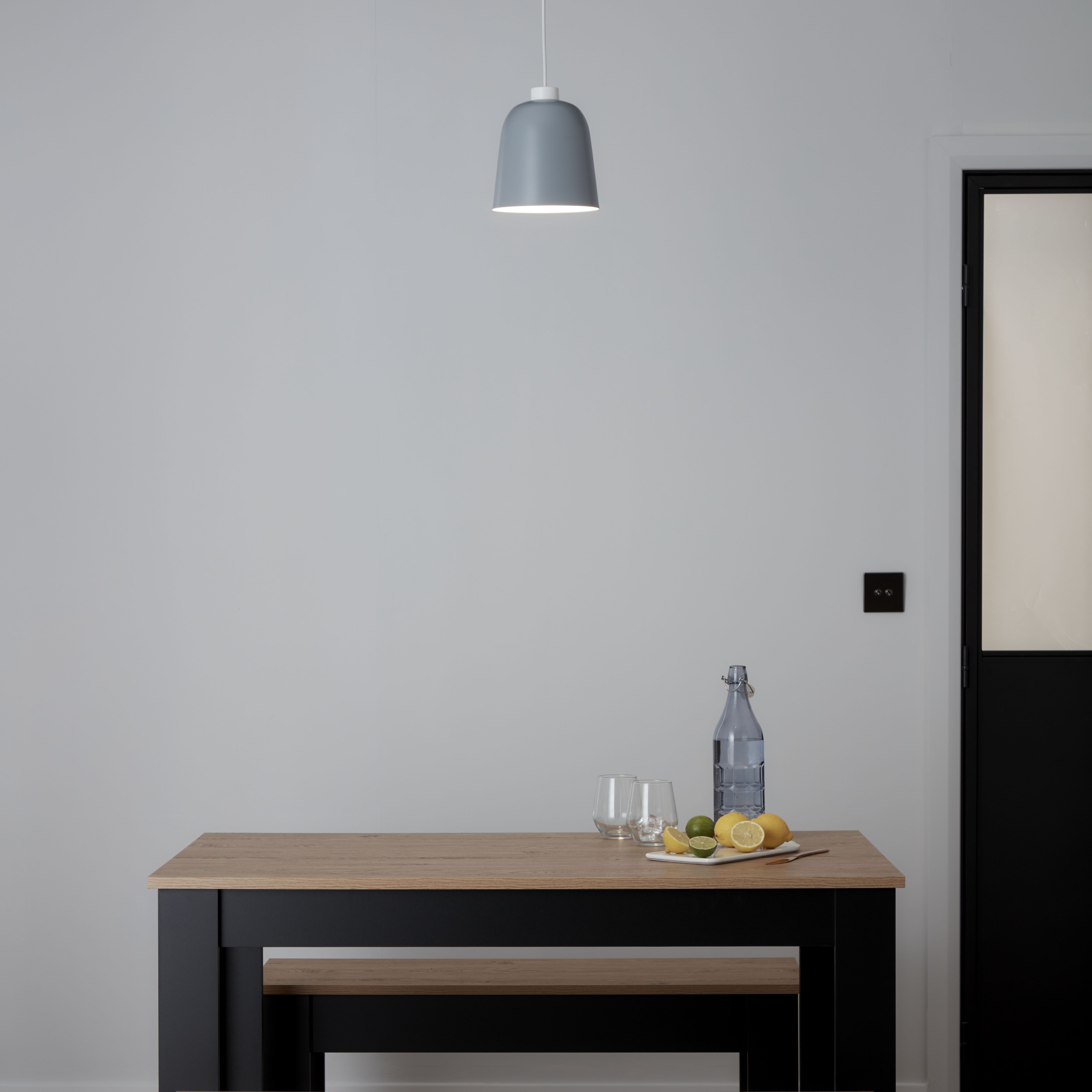 GoodHome Calume Light grey Light shade (D)18cm