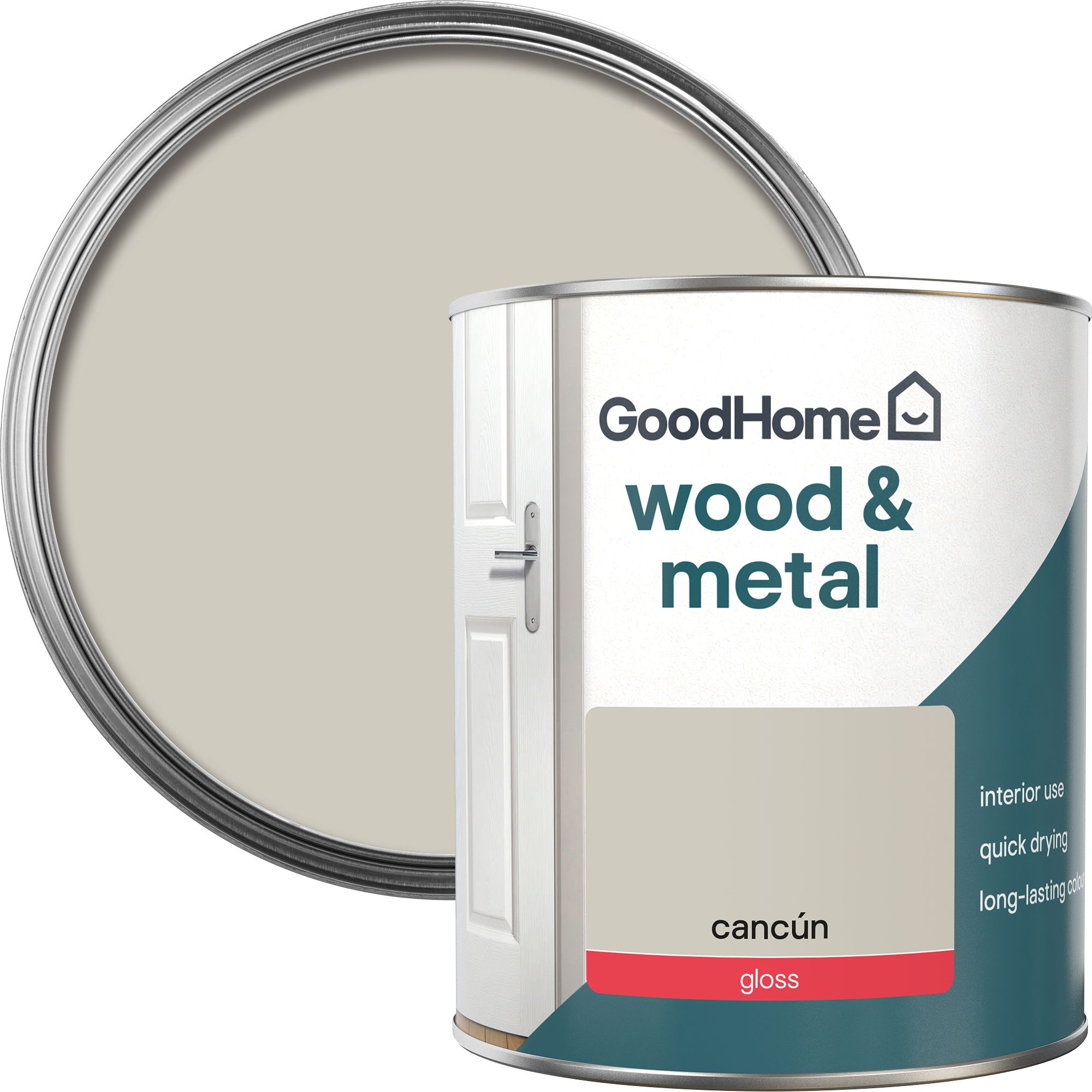 GoodHome Cancún Gloss Metal & wood paint, 750ml