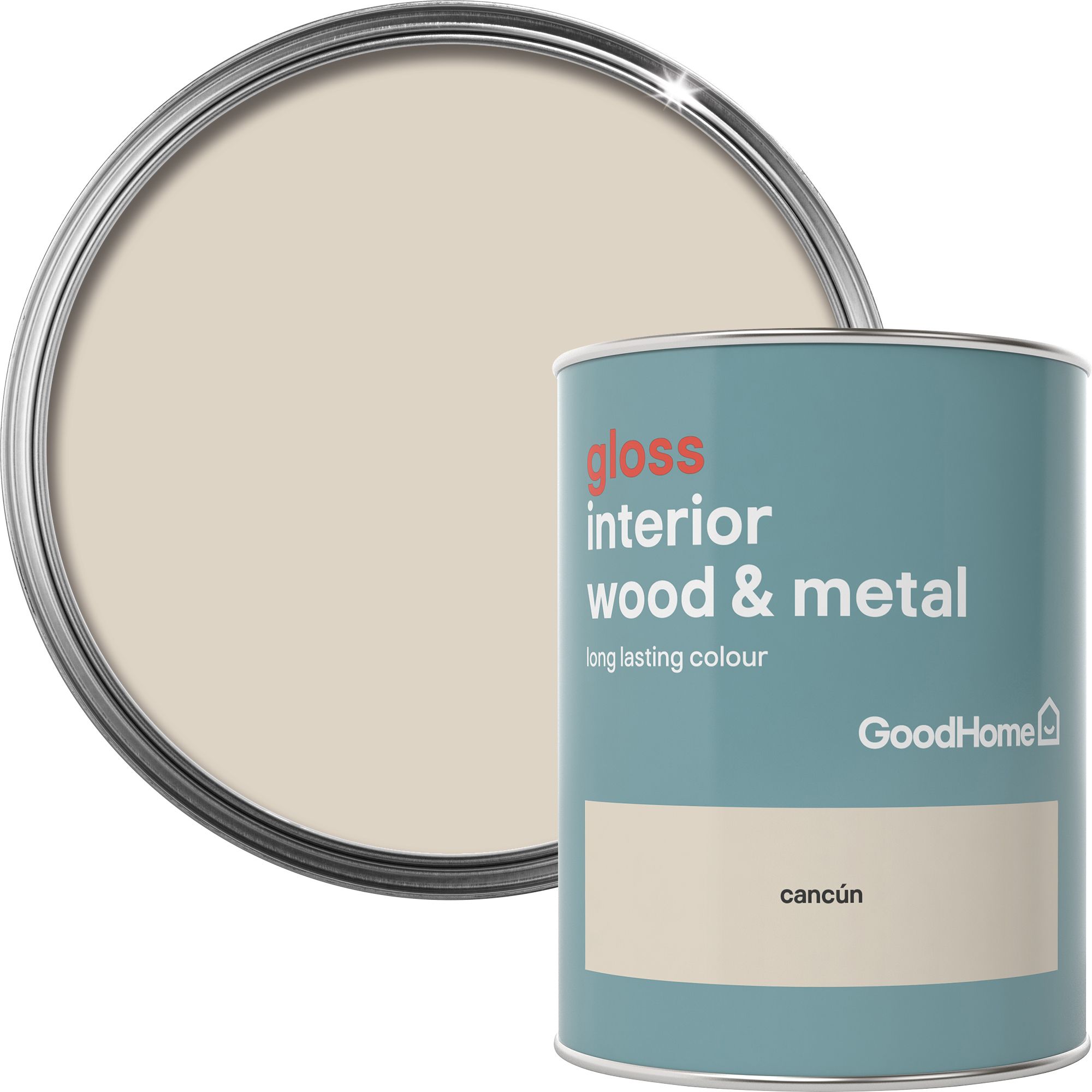 GoodHome Cancún Gloss Metal & wood paint, 750ml