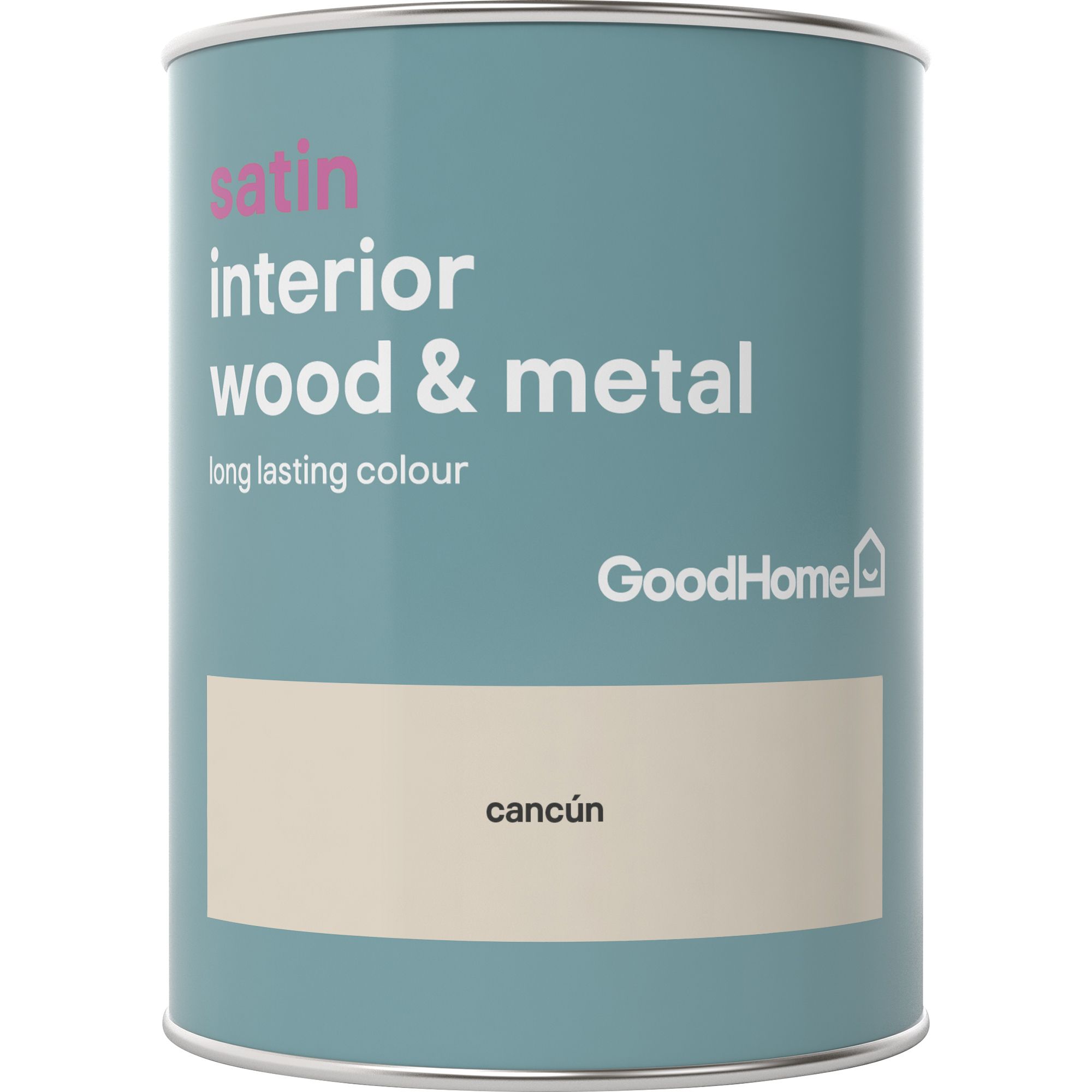 GoodHome Cancún Satin Metal & wood paint, 750ml