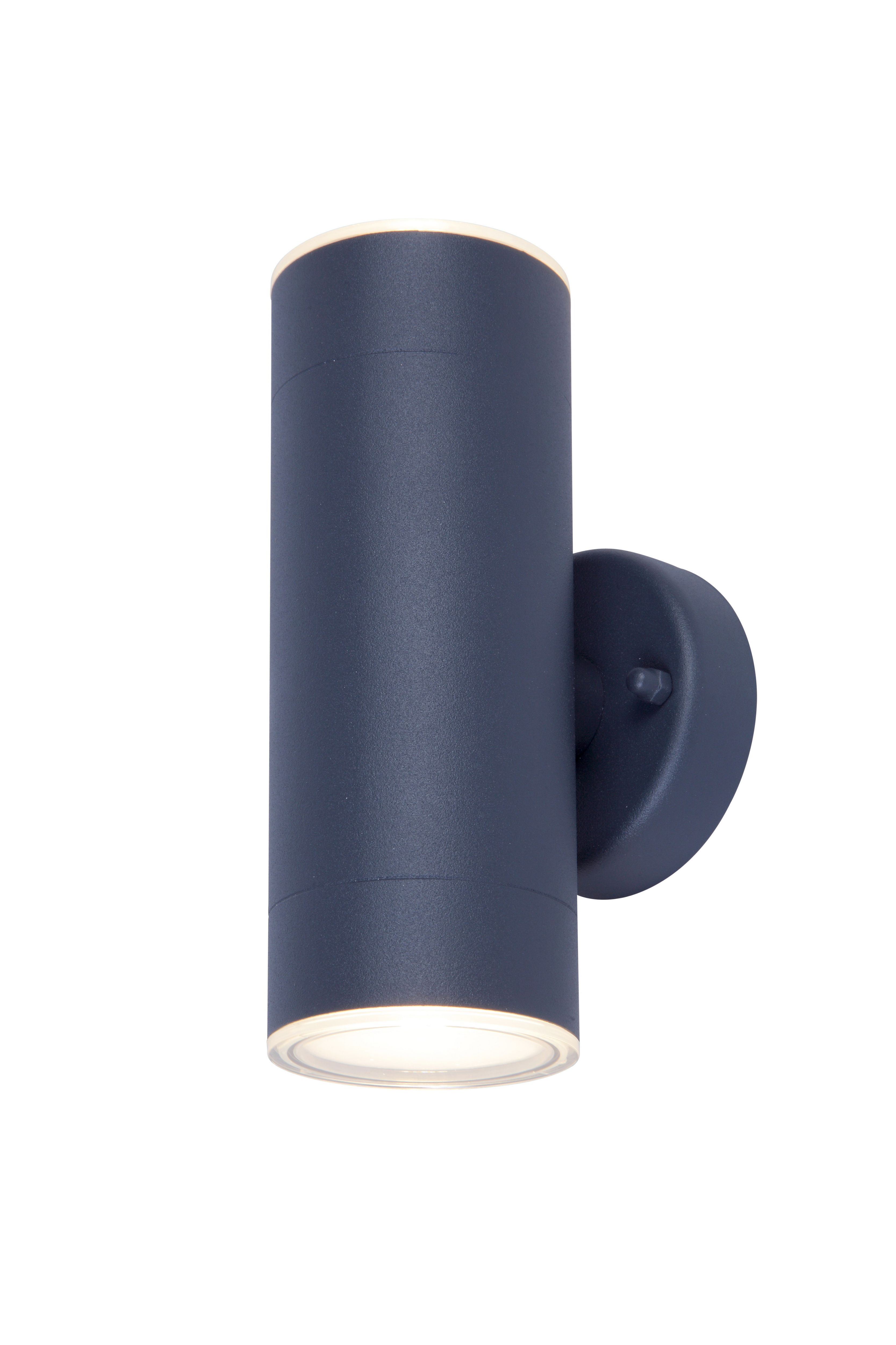 GoodHome Candiac Fixed Matt Dark grey Mains-powered Integrated LED Outdoor Double Wall light 760lm (Dia)6cm